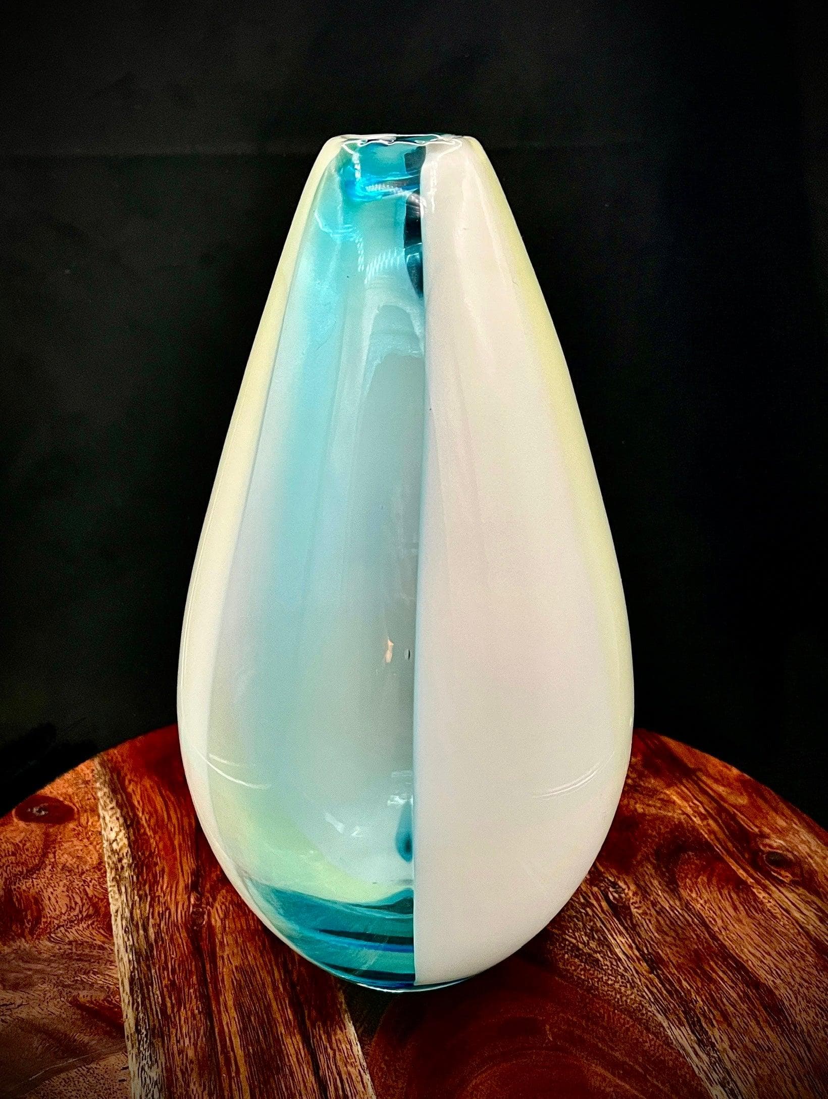 Large Murano Sommerso Glass Vase | Attributed Gino Cenedese | Blue & Green - Thumbnail 12