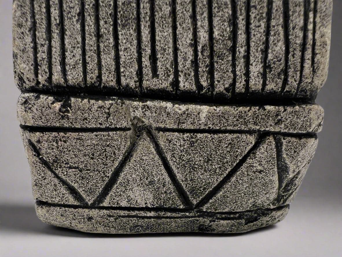 Hand-Carved Mayan Stone Sculpture 11" - Authentic Aztec Basalt Art - Thumbnail 10