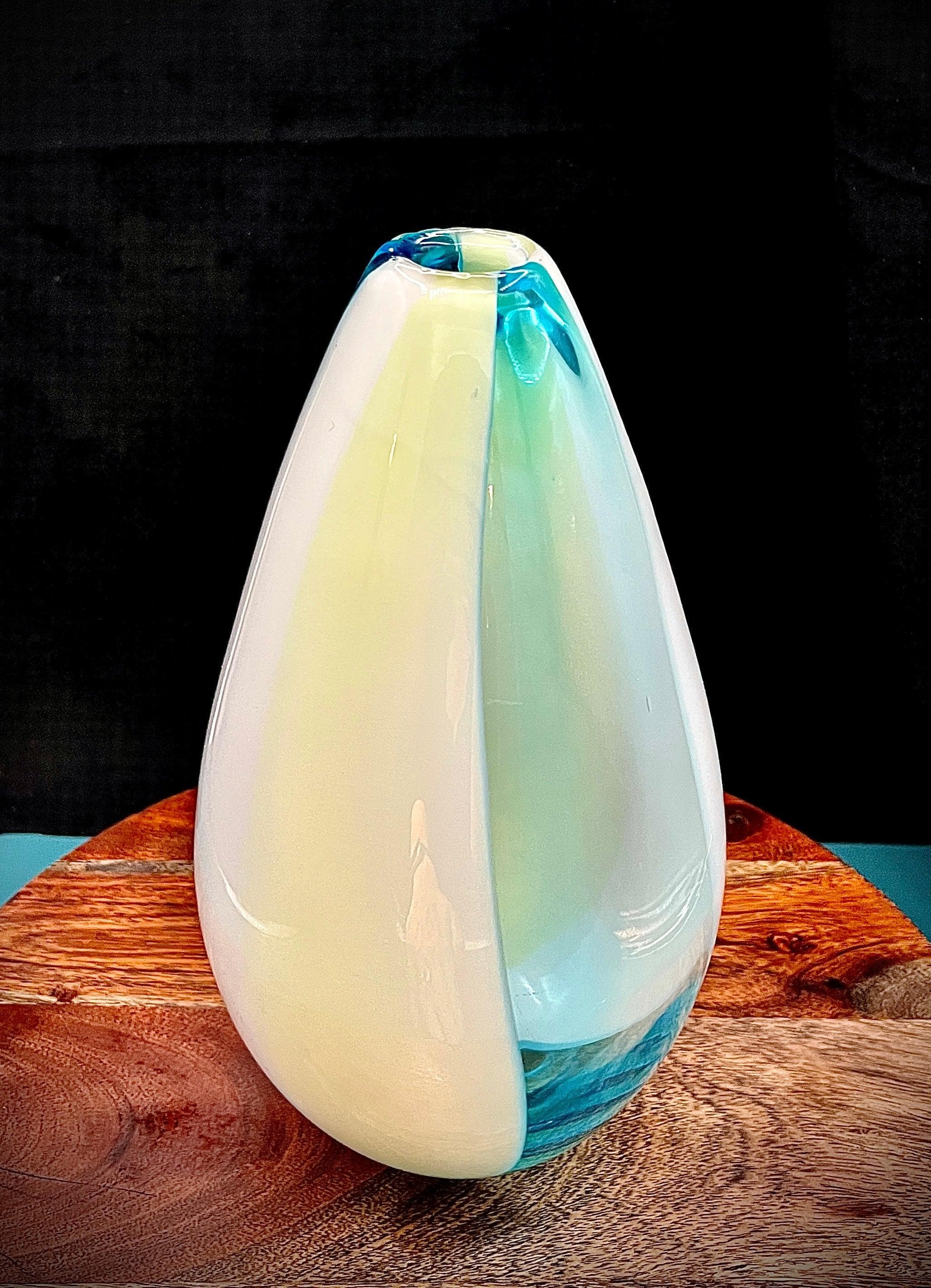 Large Murano Sommerso Glass Vase | Attributed Gino Cenedese | Blue & Green - Thumbnail 2
