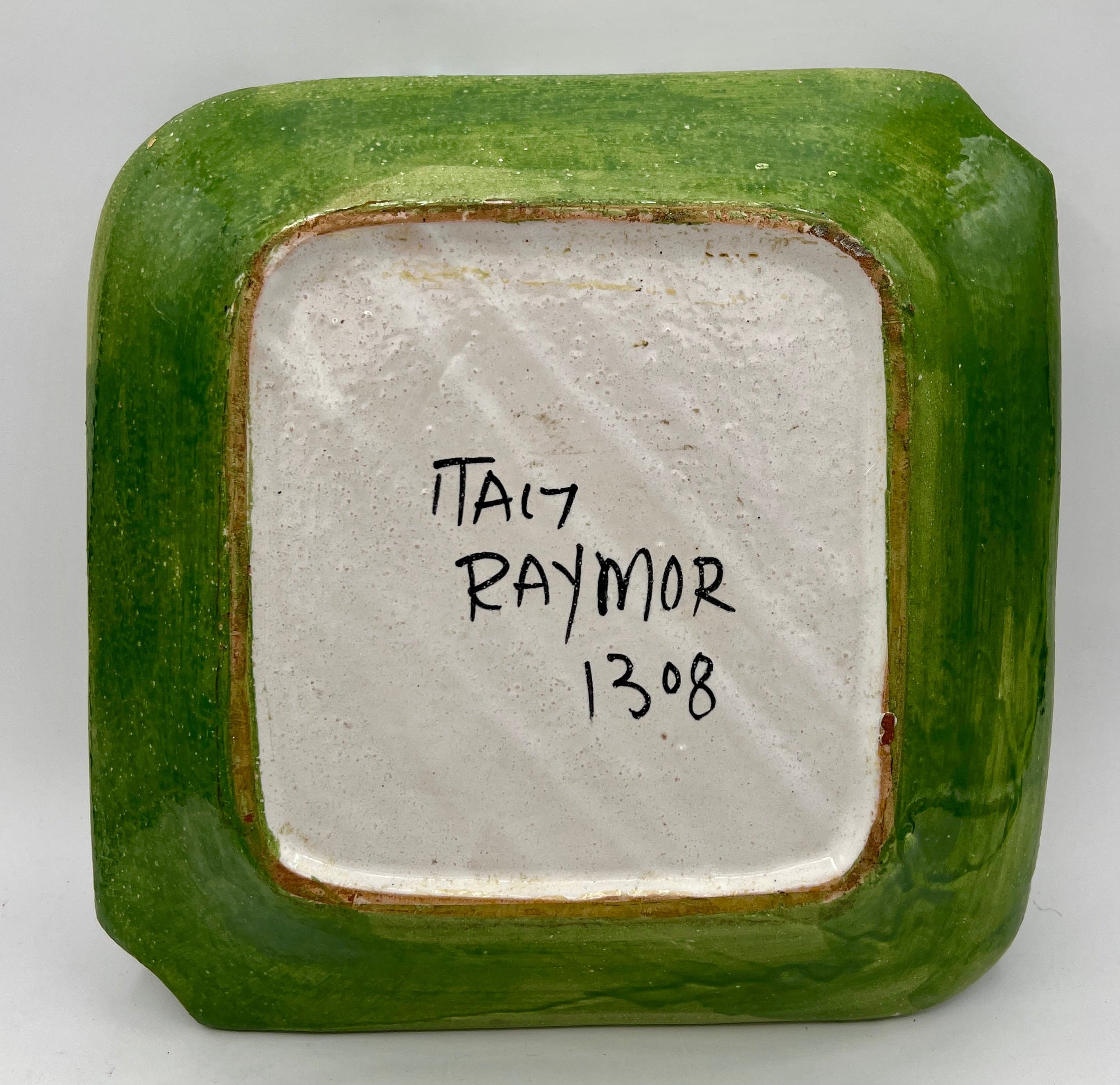 Vintage Large Raymor Italy 1308 Square Ceramic Ashtray Bitossi Style - Thumbnail 8
