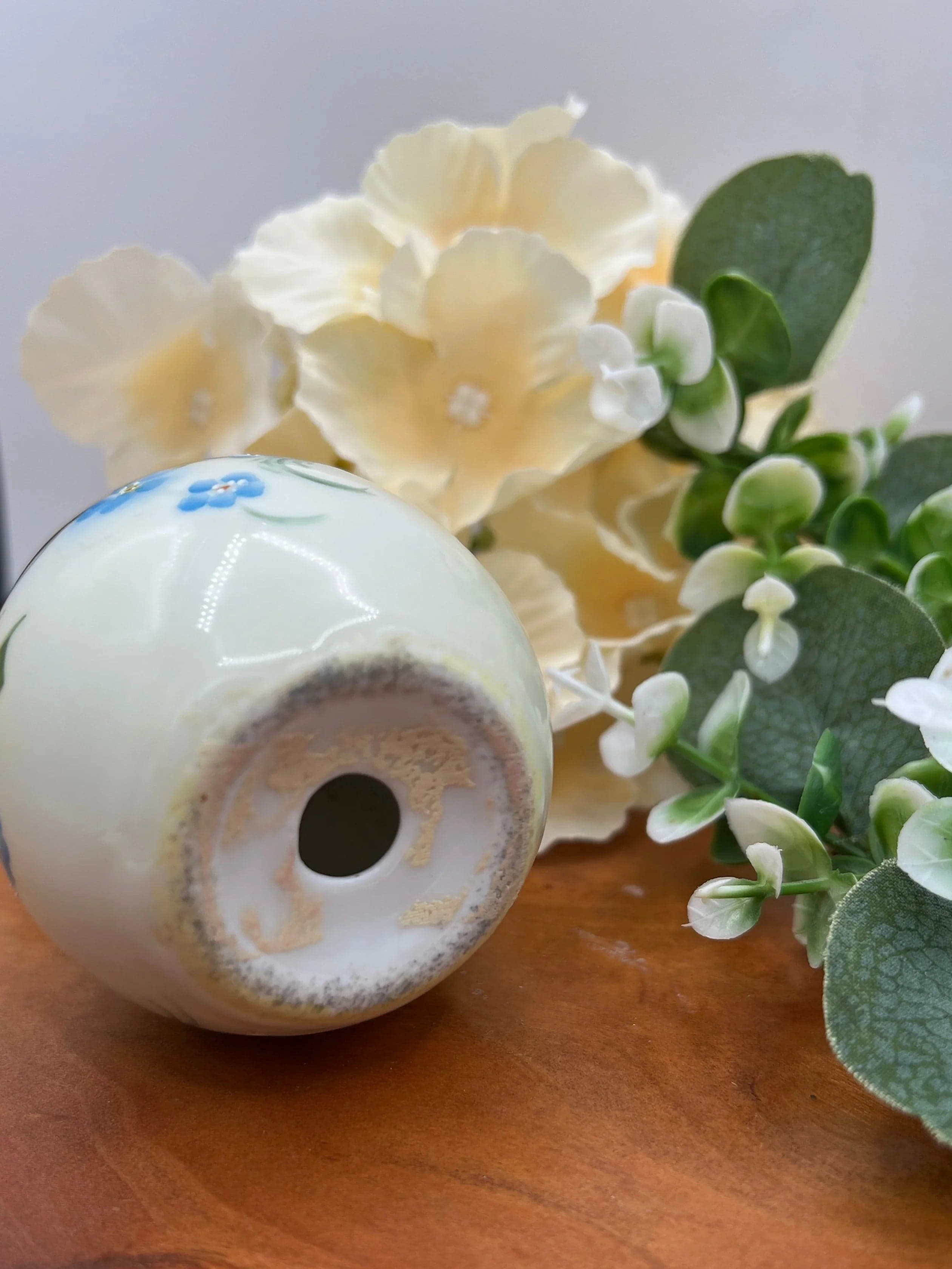 Antique Hand-Painted Porcelain Egg Shaker Signed South Art Nouveau - Thumbnail 5