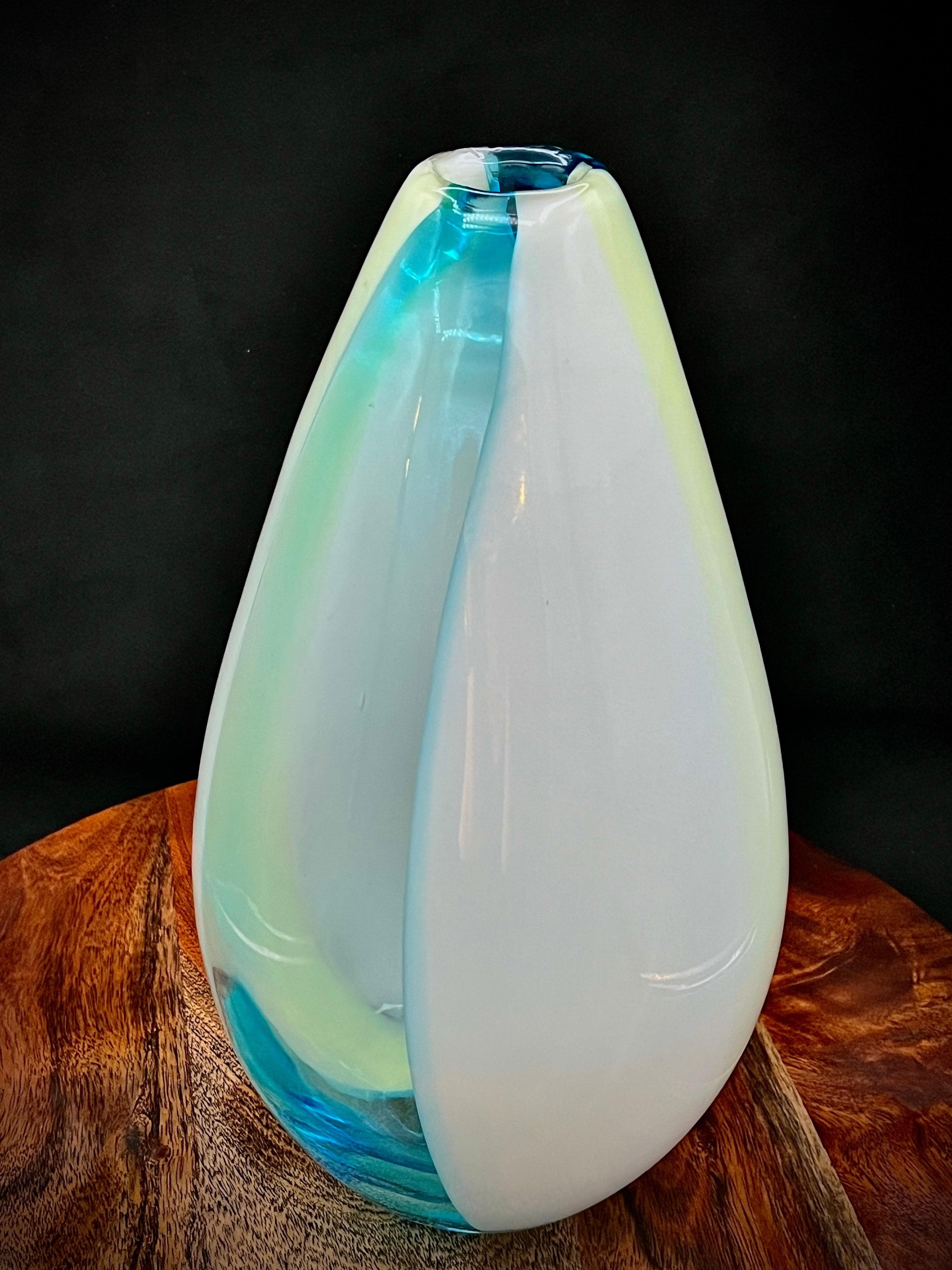 Large Murano Sommerso Glass Vase | Attributed Gino Cenedese | Blue & Green - Thumbnail 3