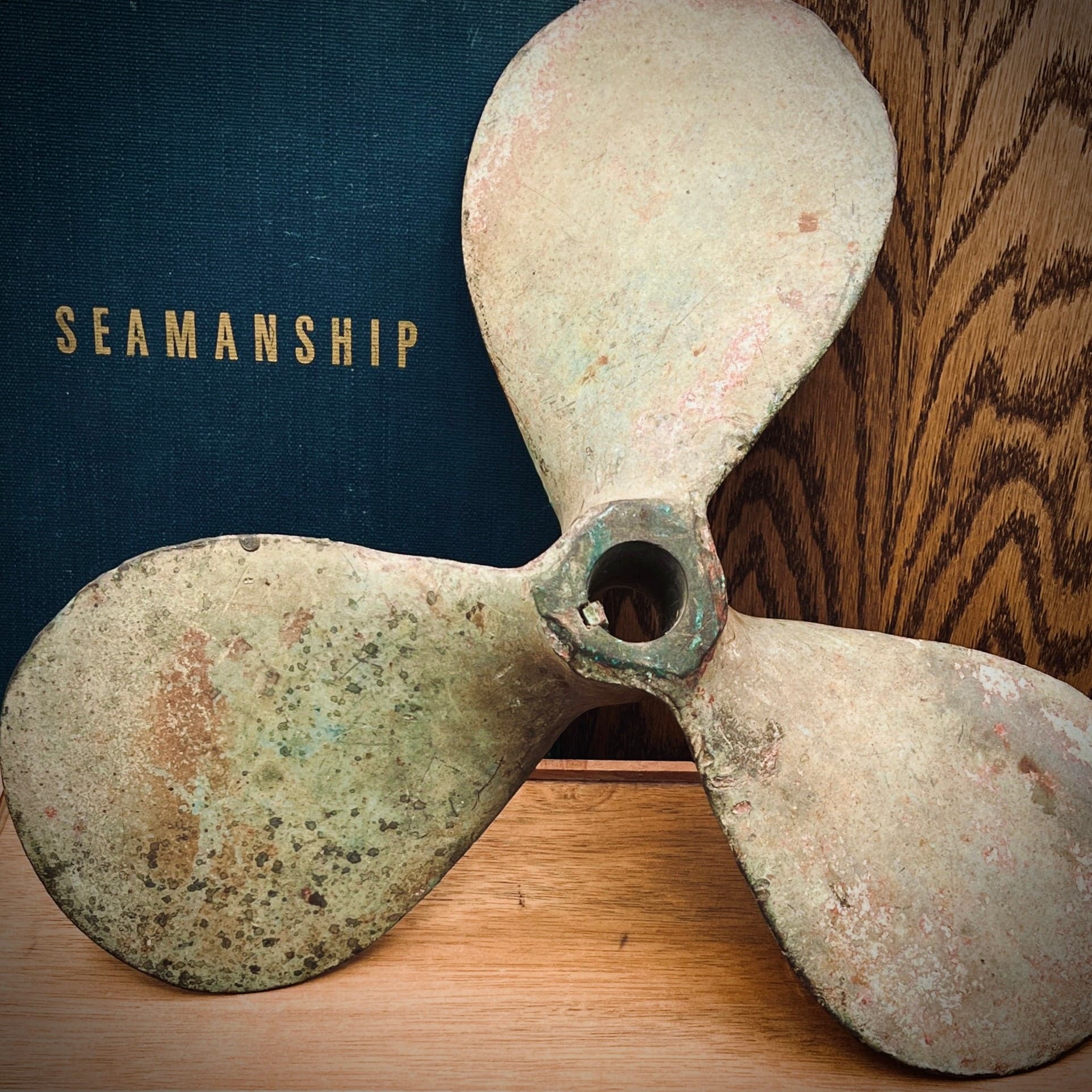Vintage 10 Inch Manganese Bronze 3 Blade Marine Propeller Nautical Decor - Image 1