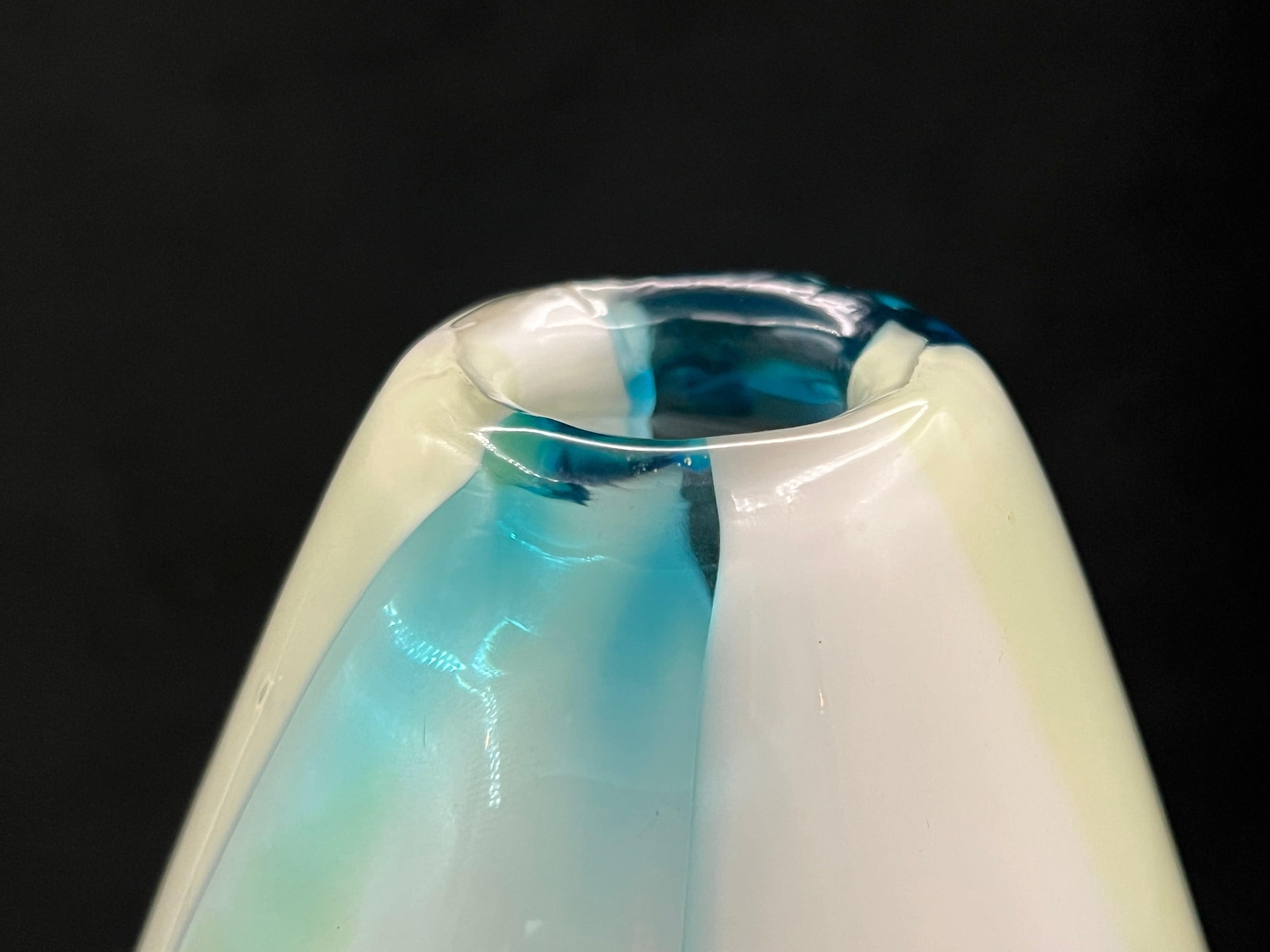 Large Murano Sommerso Glass Vase | Attributed Gino Cenedese | Blue & Green - Thumbnail 10