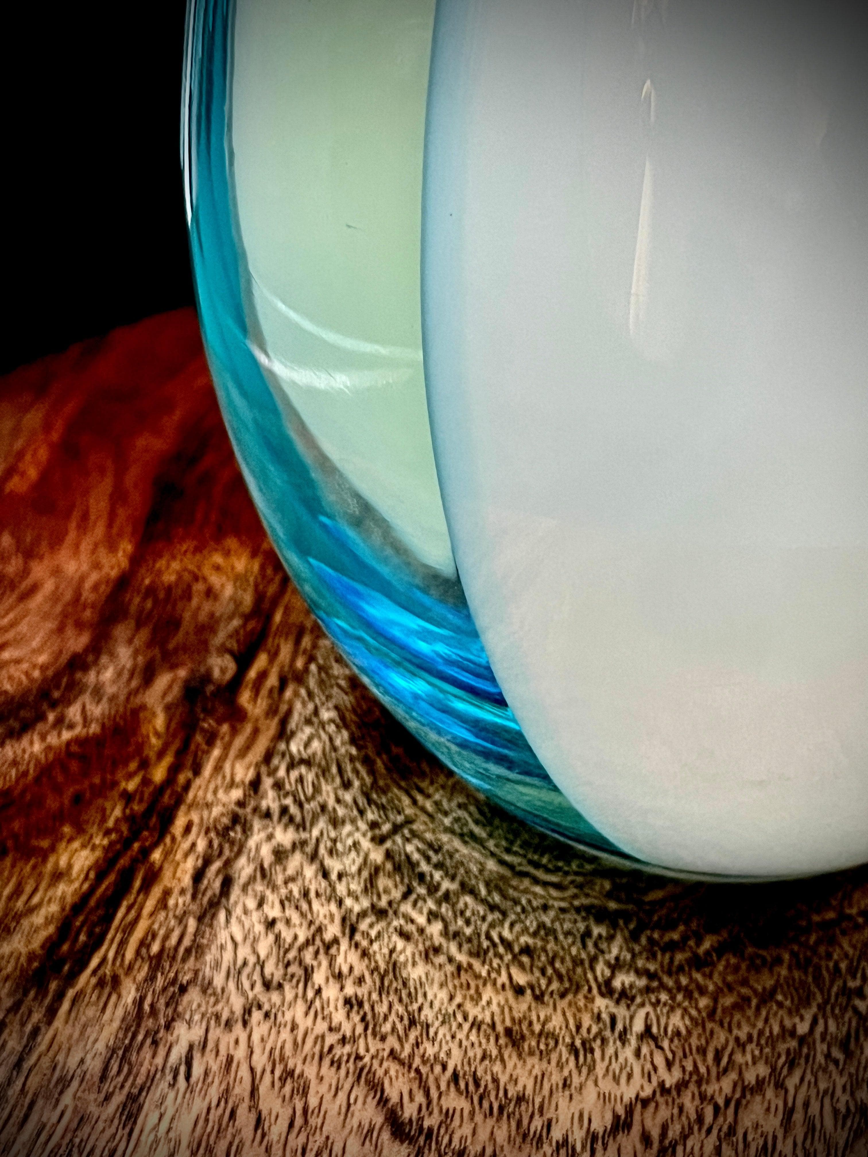 Large Murano Sommerso Glass Vase | Attributed Gino Cenedese | Blue & Green - Thumbnail 6
