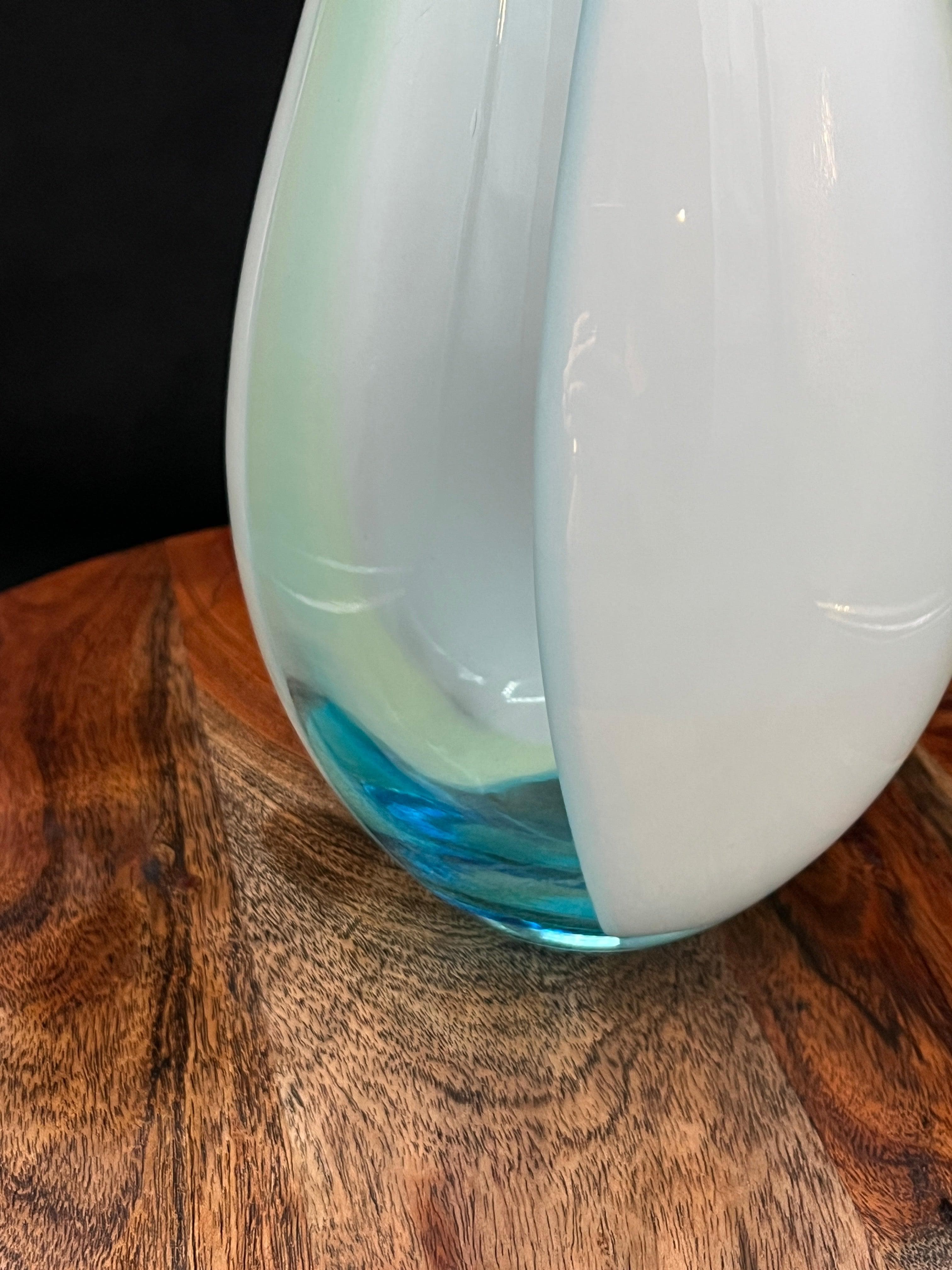Large Murano Sommerso Glass Vase | Attributed Gino Cenedese | Blue & Green - Thumbnail 5