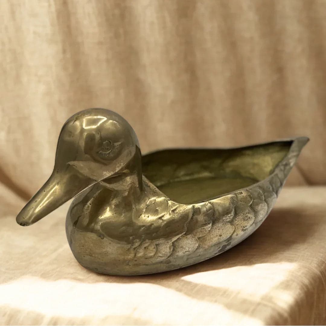 Vintage Brass Duck Trinket Box Decorative Storage 11 in Collectible - Thumbnail 5