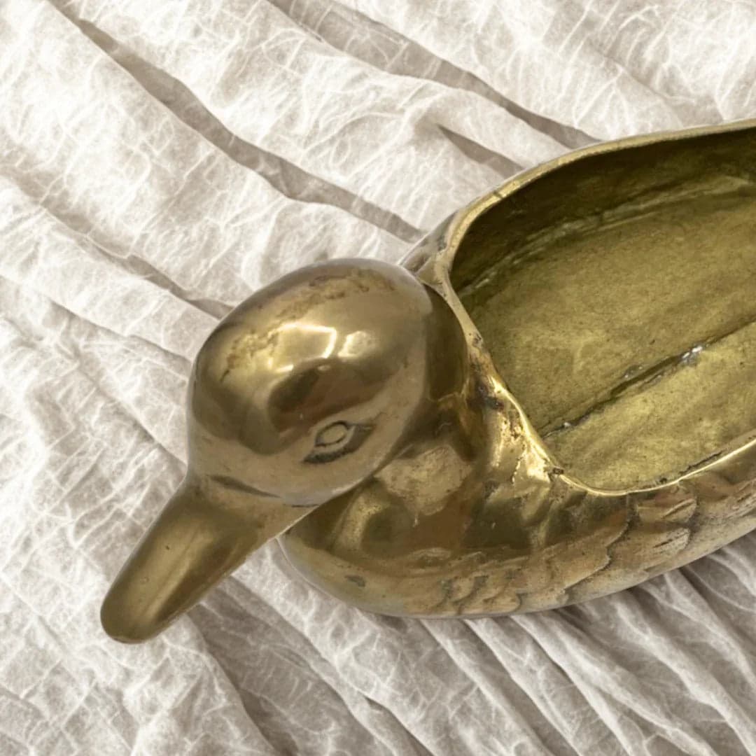 Vintage Brass Duck Trinket Box Decorative Storage 11 in Collectible - Thumbnail 3