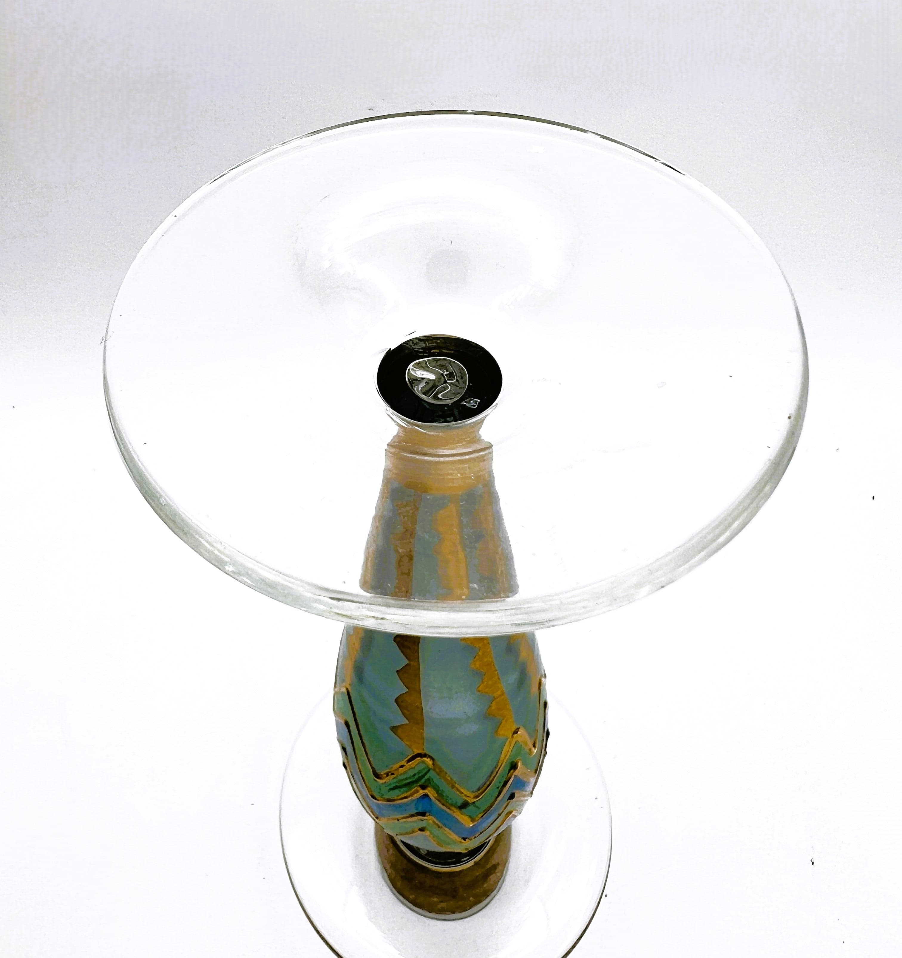 Nagel Hand-Painted Glass Candlestick - Vintage German Craftsmanship - Image 1