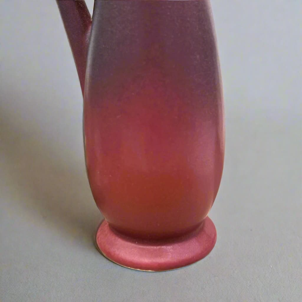 Van Briggle Pottery Matte Mulberry and Blue 7" Ewer Pitcher Vase - Thumbnail 3