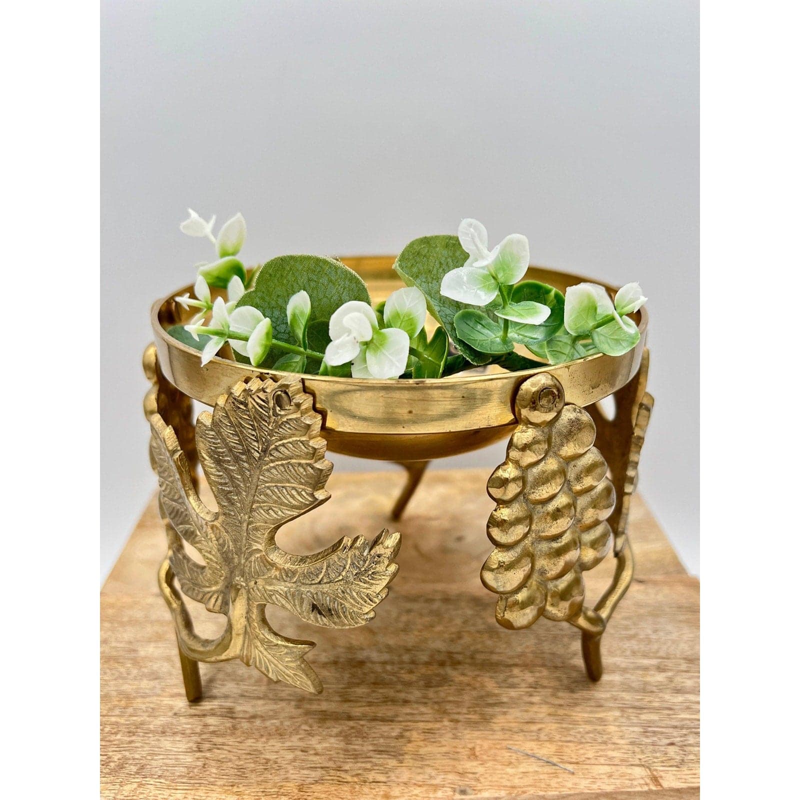 Vintage Brass Ambrosia Handmade Urli Bowl - Thumbnail 4