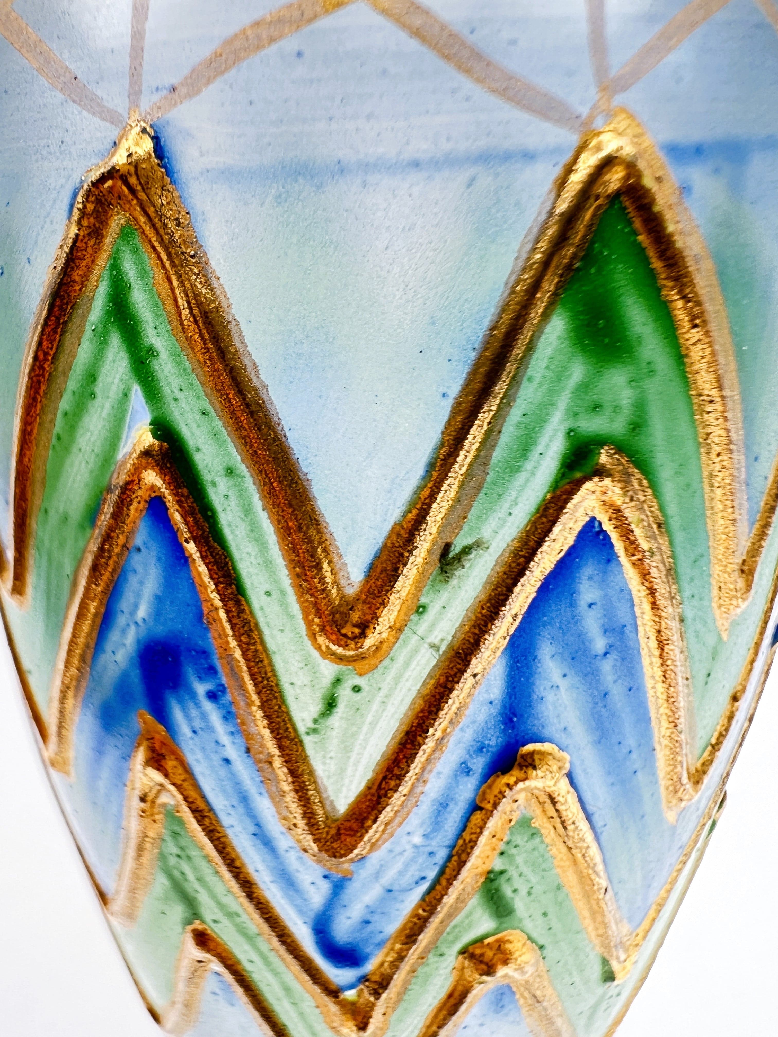 Nagel Hand-Painted Glass Candlestick - Vintage German Craftsmanship - Thumbnail 5