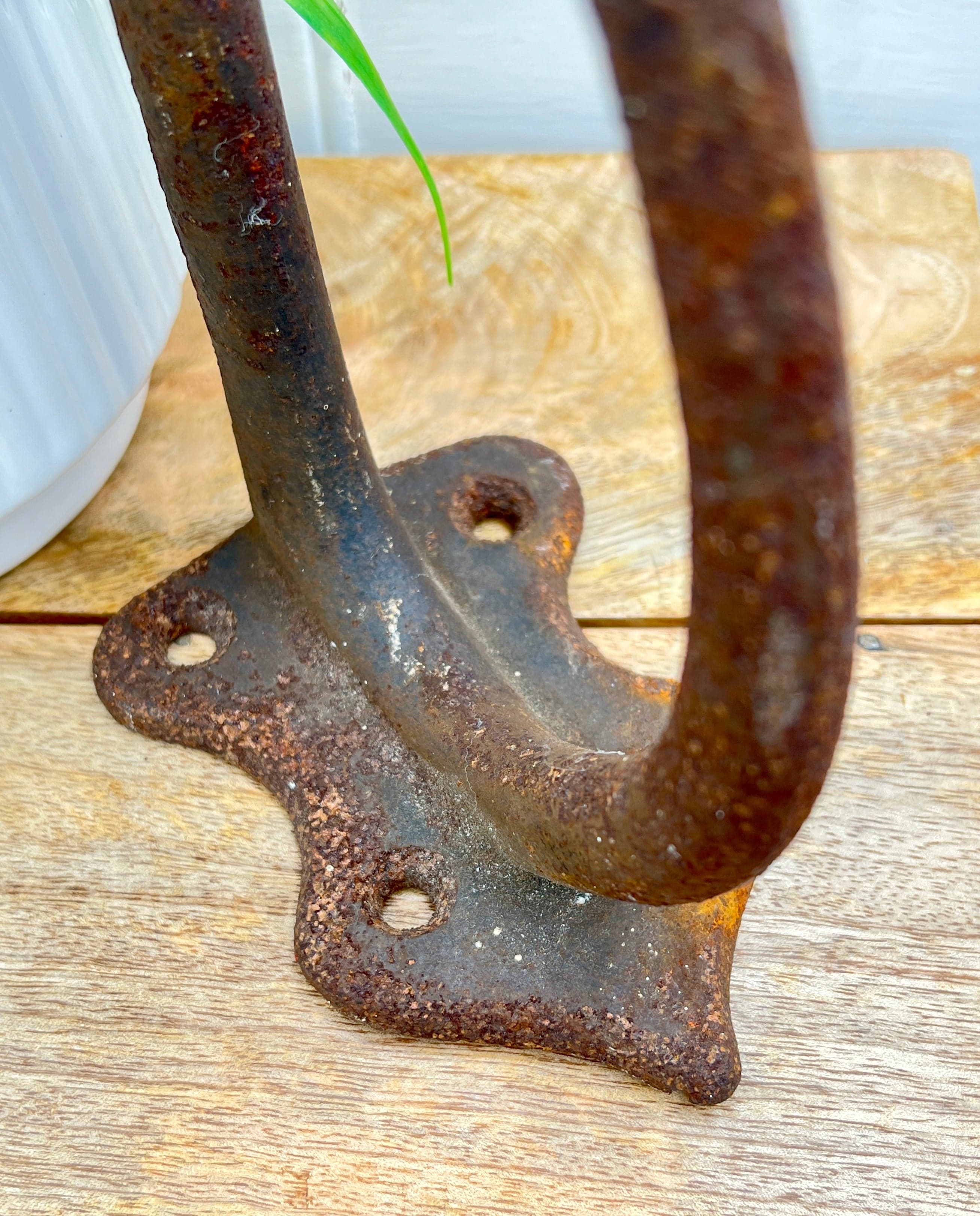 Large Antique Rustic Iron Tackle Hook Hanger - Thumbnail 5