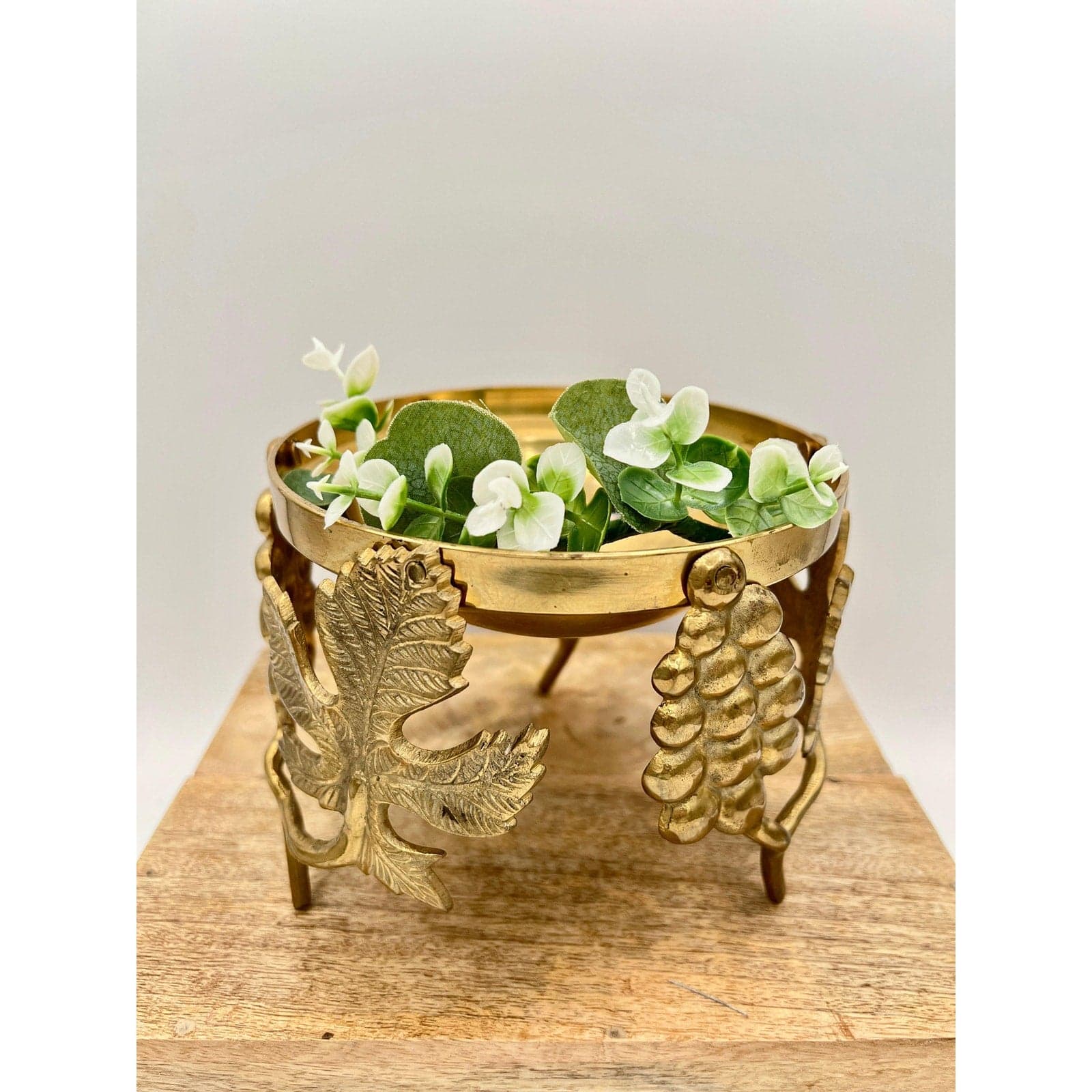 Vintage Brass Ambrosia Handmade Urli Bowl - Thumbnail 3