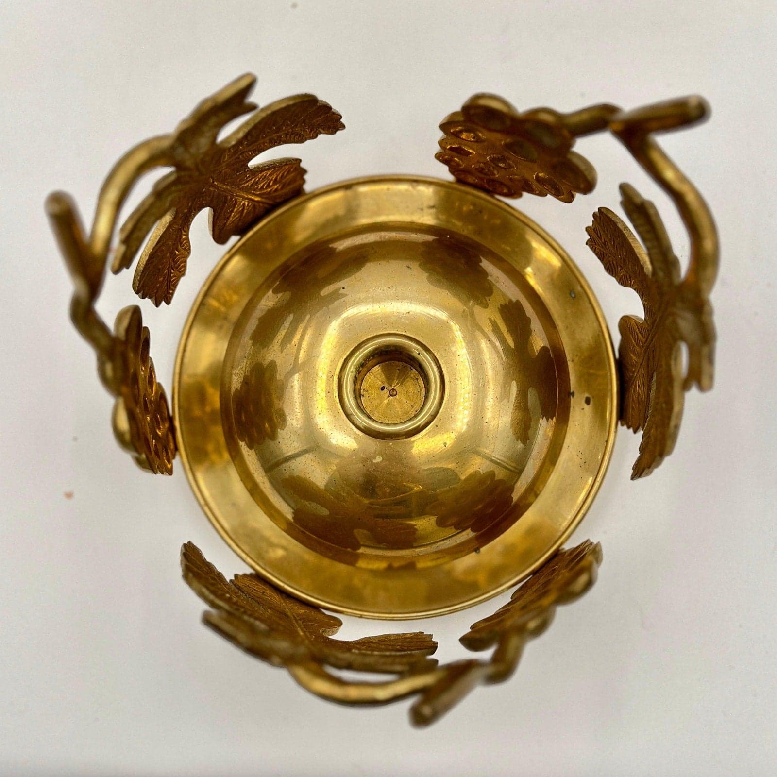 Vintage Brass Ambrosia Handmade Urli Bowl - Thumbnail 8