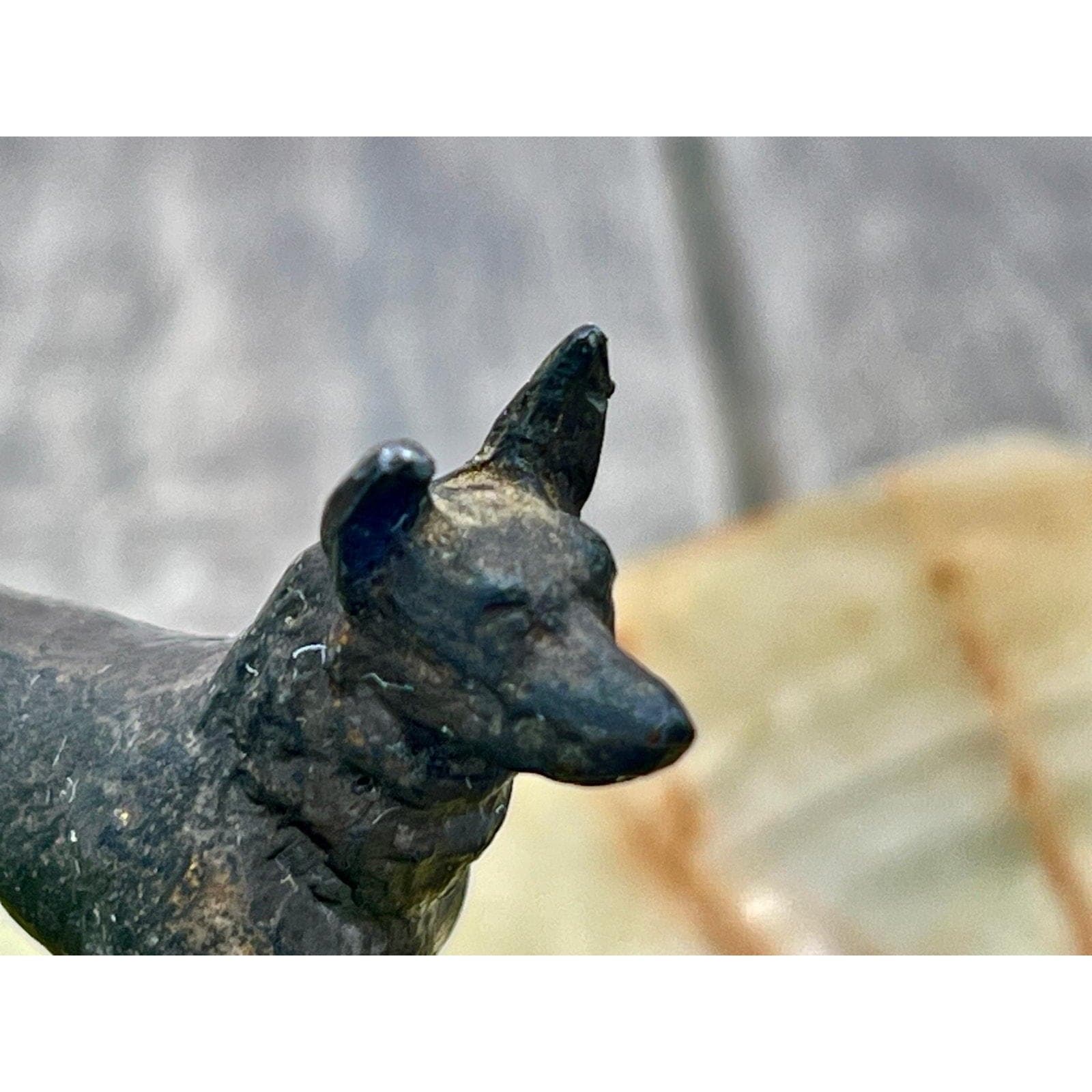 Vintage Brass Dog Figurine on Onyx Trinket Dish or Ashtray - Unique Decor - Thumbnail 4