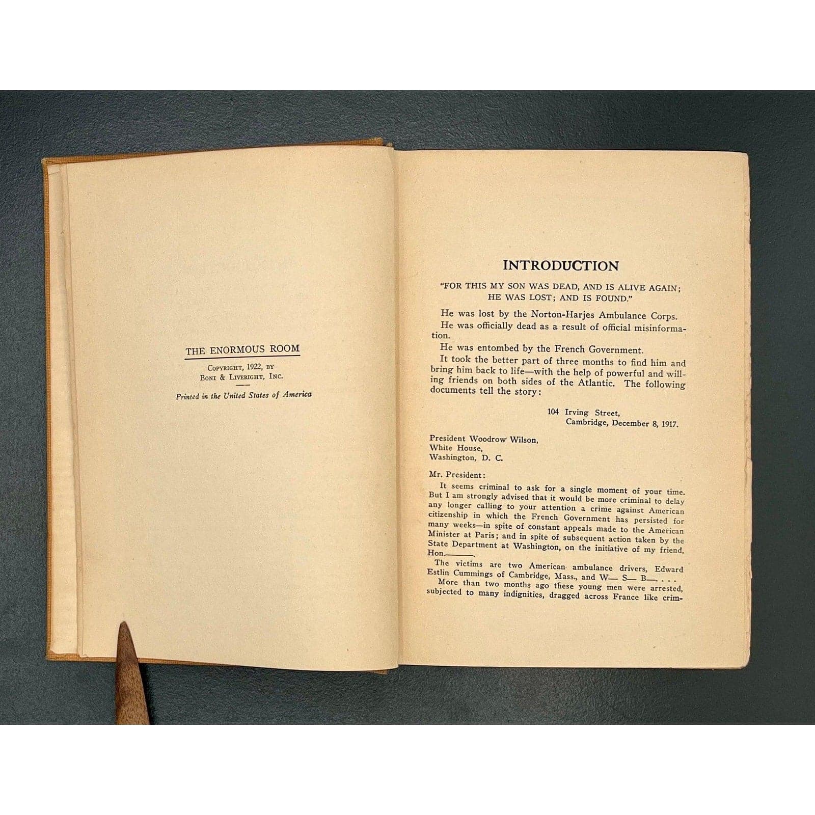 The Enormous Room, E.E. Cummings, 1922 1st Edition, 1st Printing - Thumbnail 4