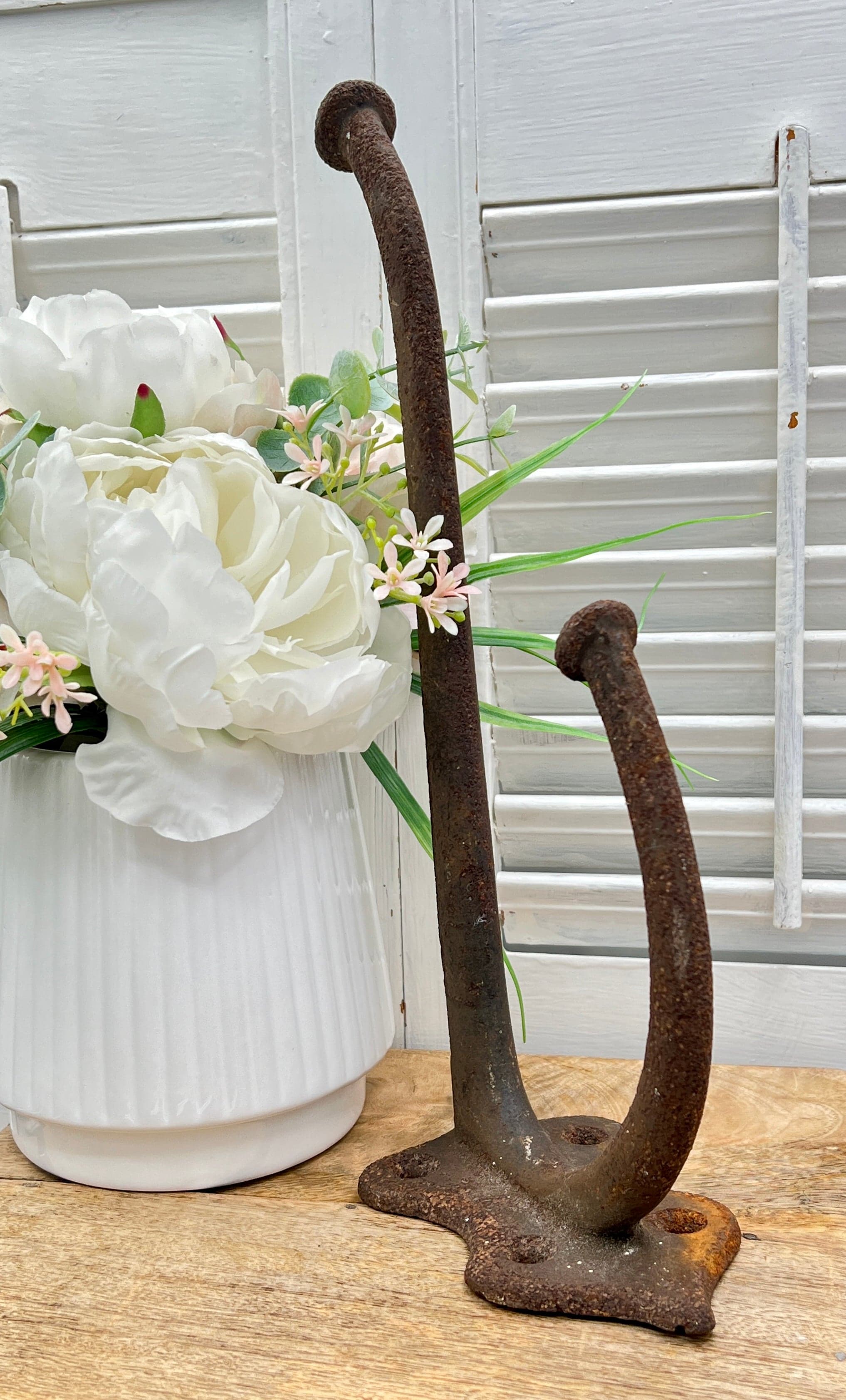 Large Antique Rustic Iron Tackle Hook Hanger - Thumbnail 2