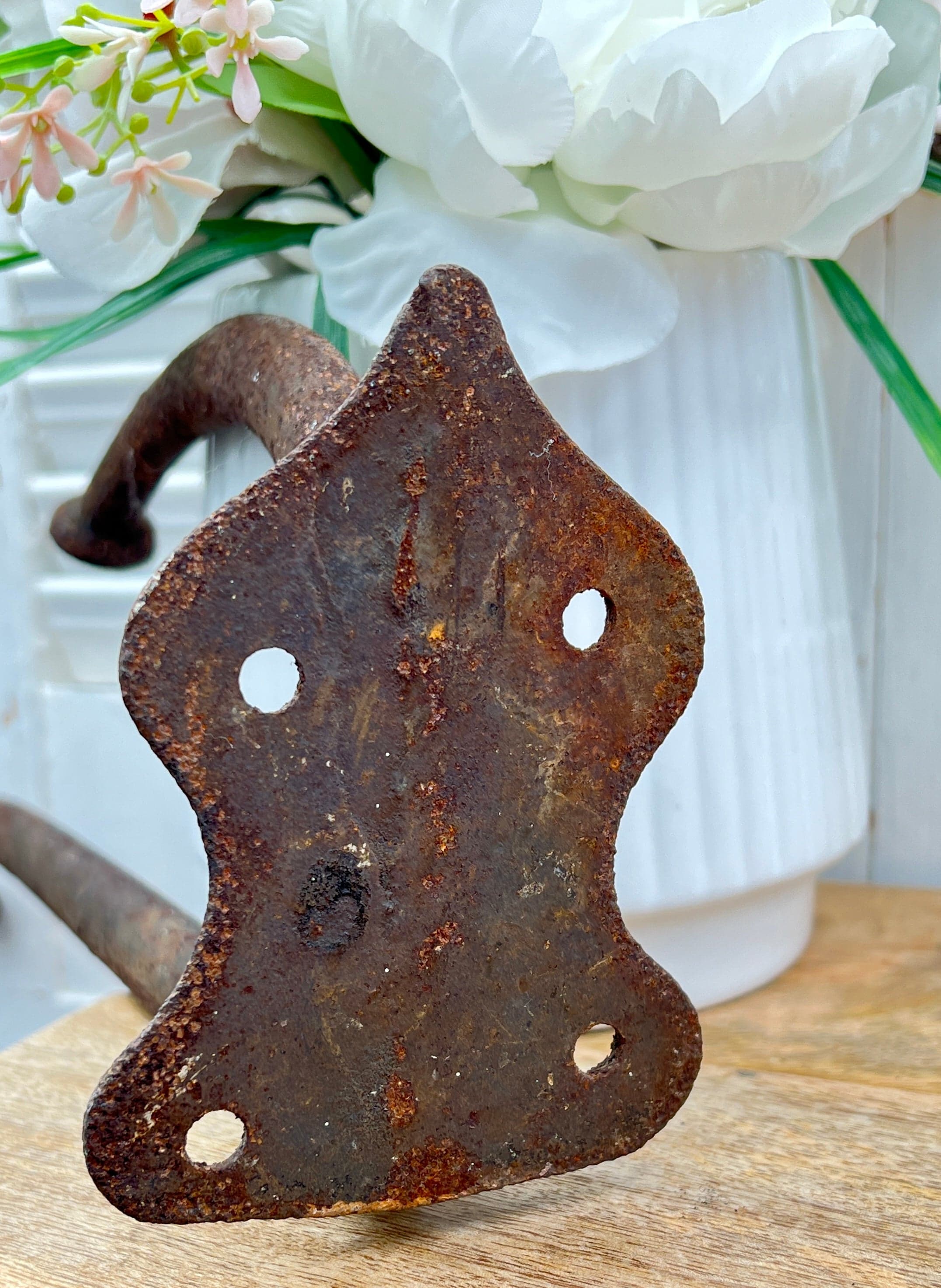 Large Antique Rustic Iron Tackle Hook Hanger - Thumbnail 3