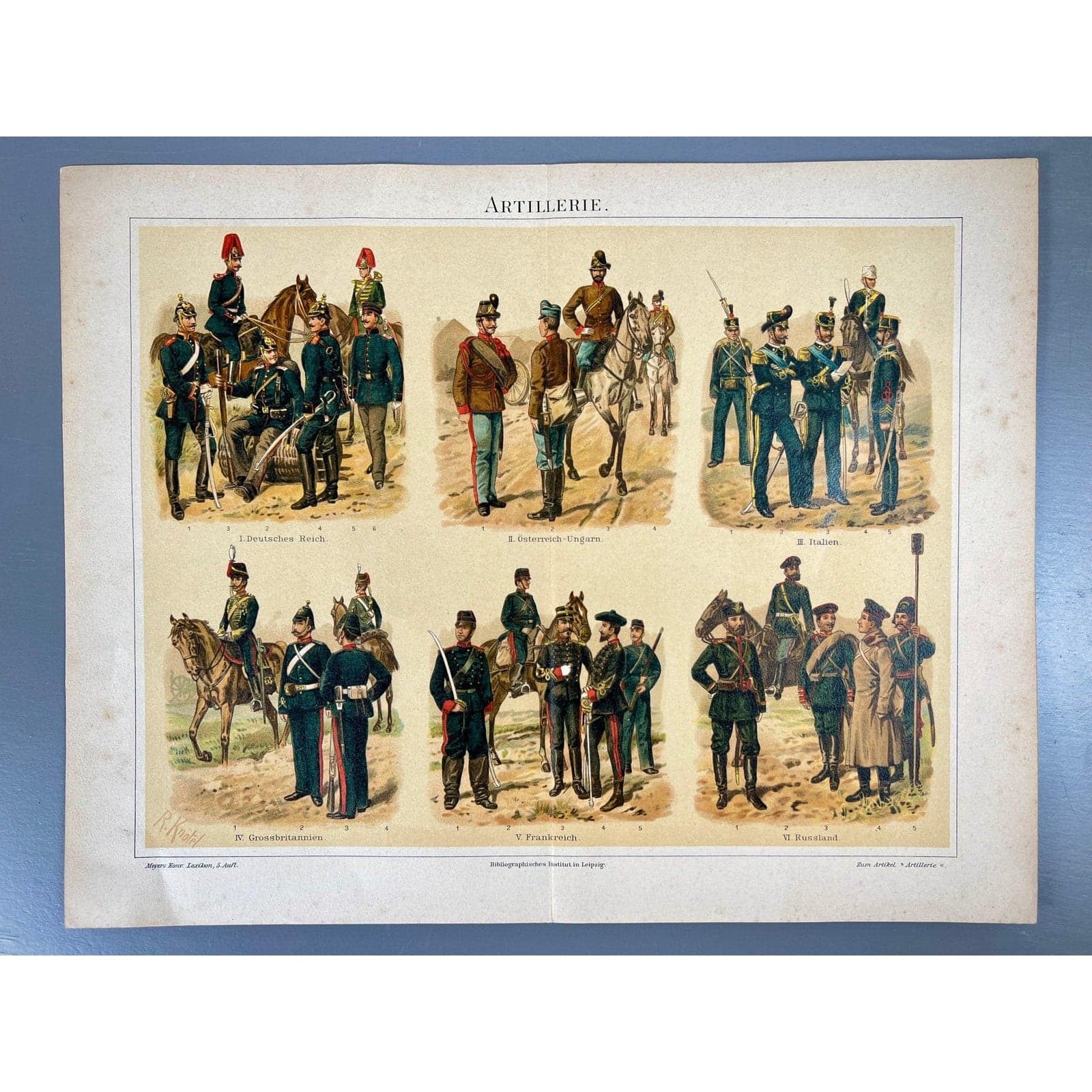 Vintage Military Uniform Prints Set of 3 Kaiserlicher Herald Artillerie - Thumbnail 9