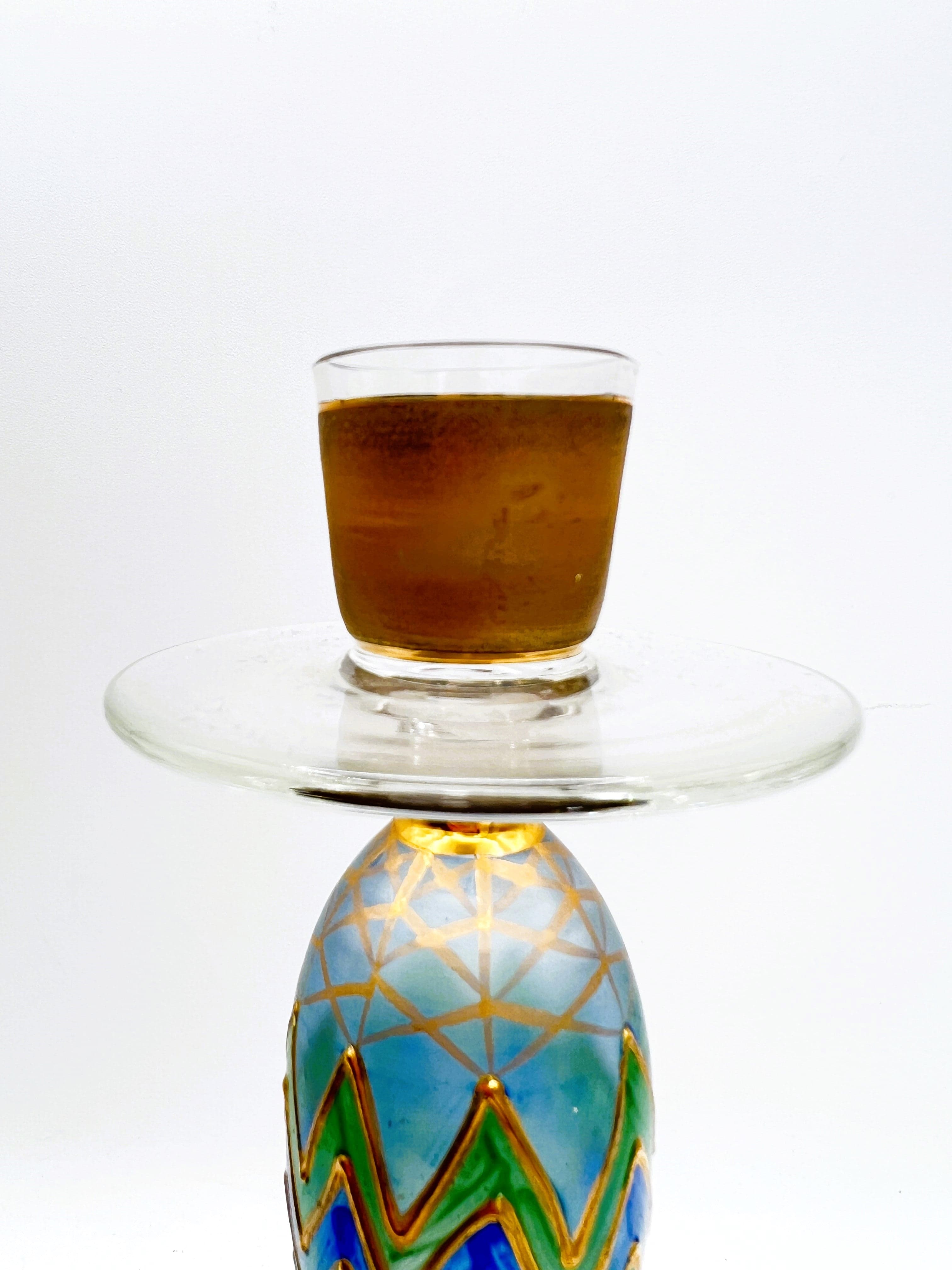 Nagel Hand-Painted Glass Candlestick - Vintage German Craftsmanship - Thumbnail 4