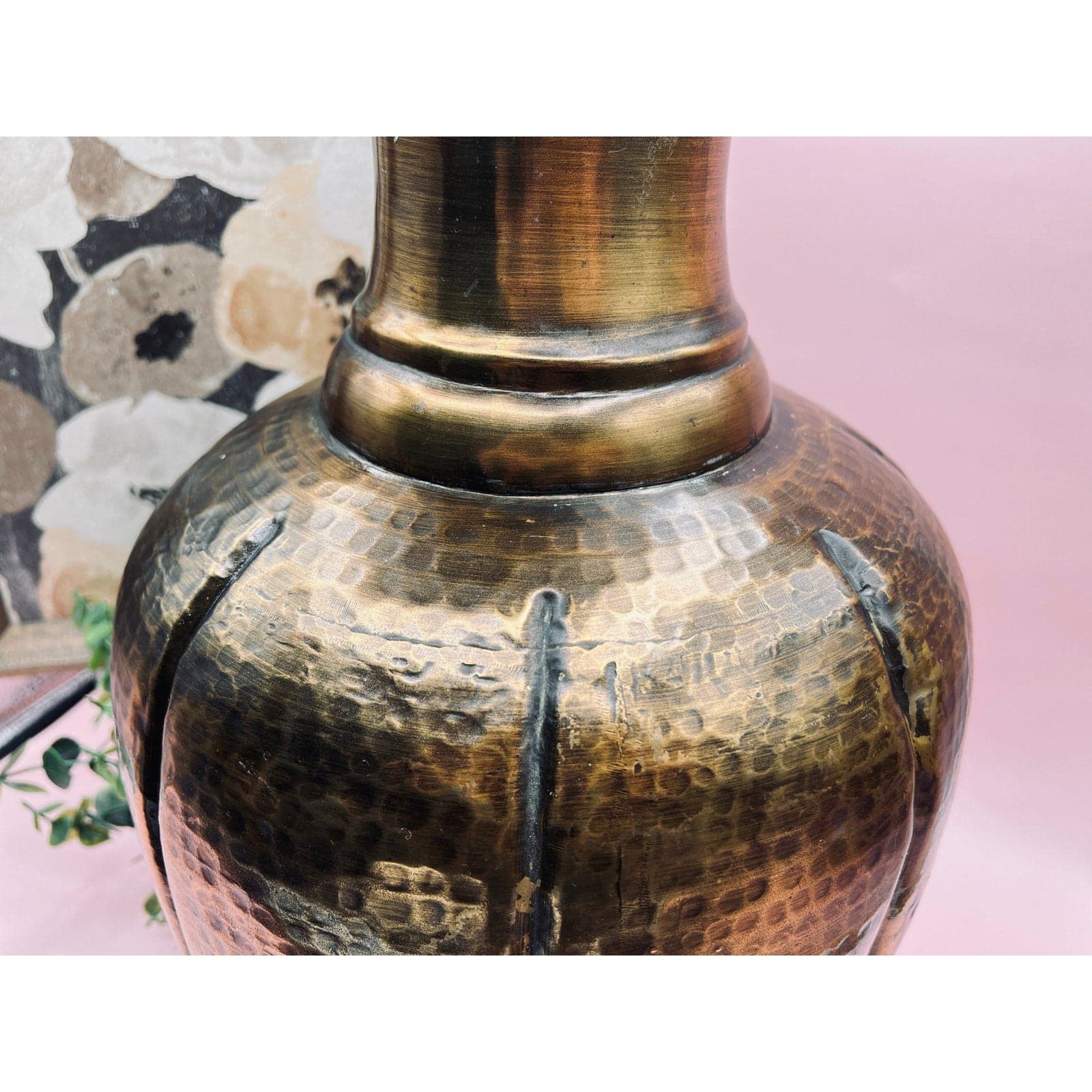 Stunning Vintage 16” Hammered Brass Vase – Perfect for Elegant Decor - Thumbnail 4