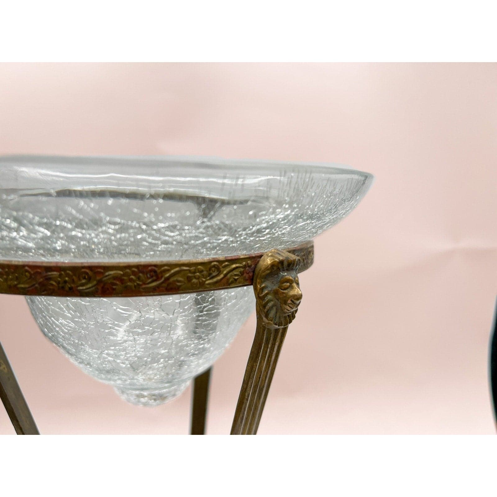 Vintage Brass Conical Vase with Lion Detail - Thumbnail 6