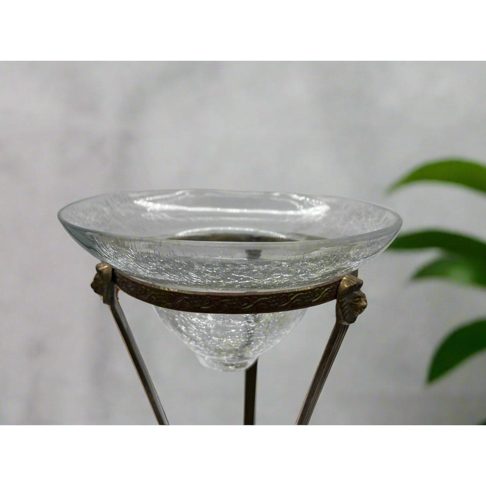 Vintage Brass Conical Vase with Lion Detail - Thumbnail 3