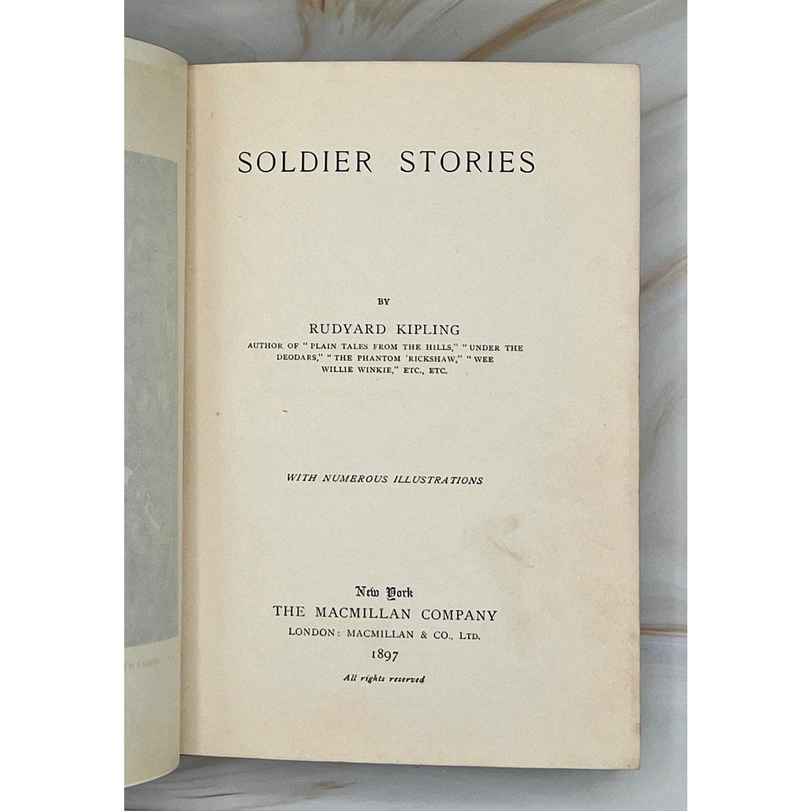 Antique Soldier Stories Book – 1897 Rudyard Kipling with Gold Illustrated Hardcover - Thumbnail 4