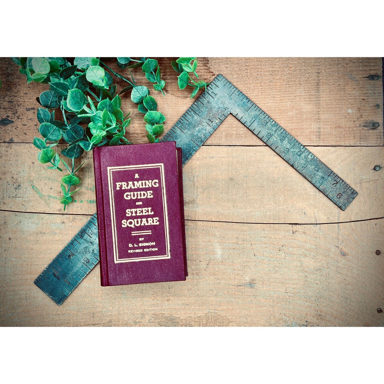 Vintage "A Framing Guide & Steel Square" by Sigmon with Sargent 12” x 8” Square - Thumbnail 2