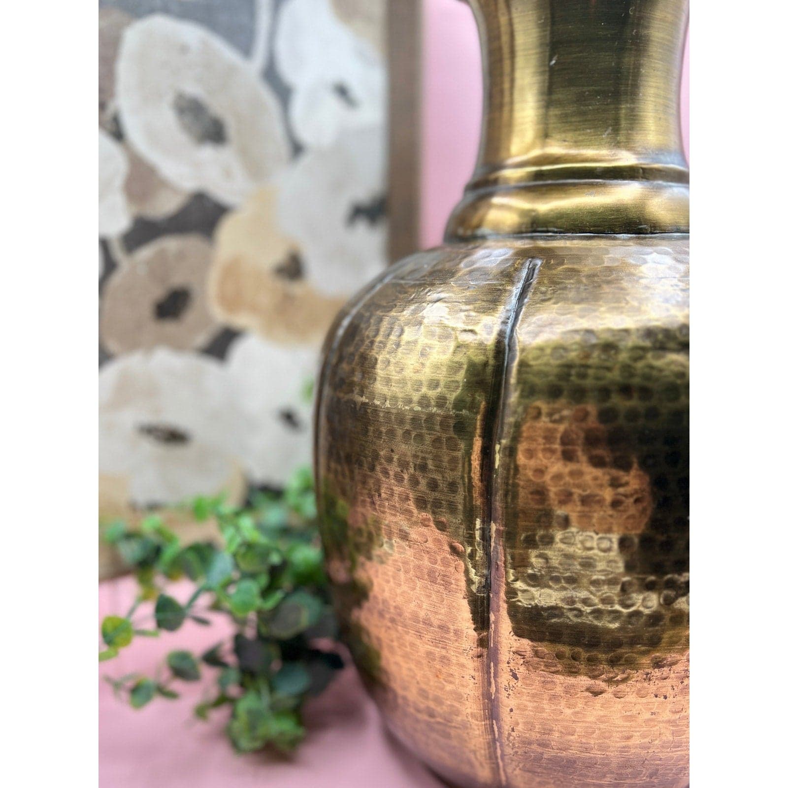 Stunning Vintage 16” Hammered Brass Vase – Perfect for Elegant Decor - Thumbnail 3