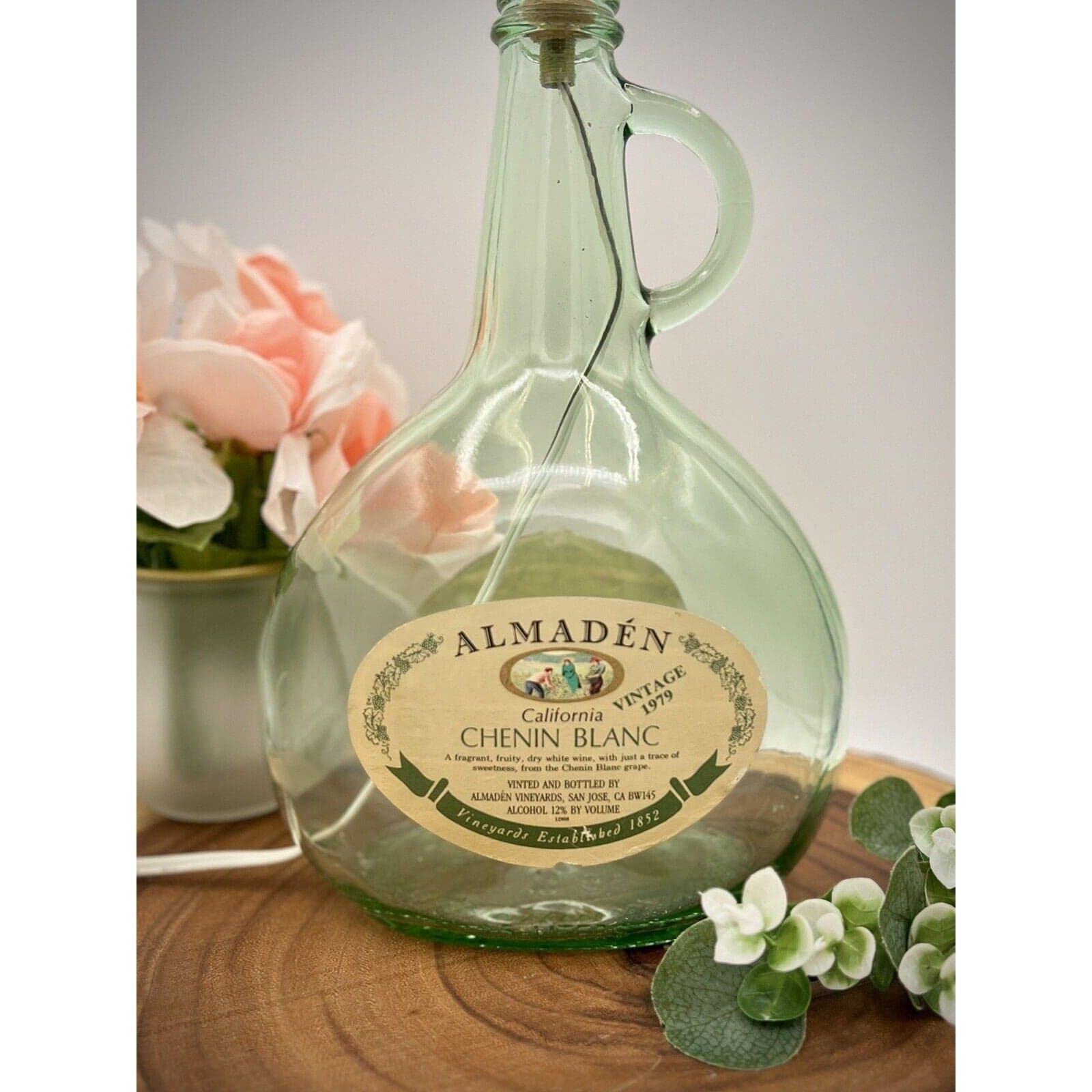 Vintage French Wine Green Glass Bottle Table Lamp - Thumbnail 2