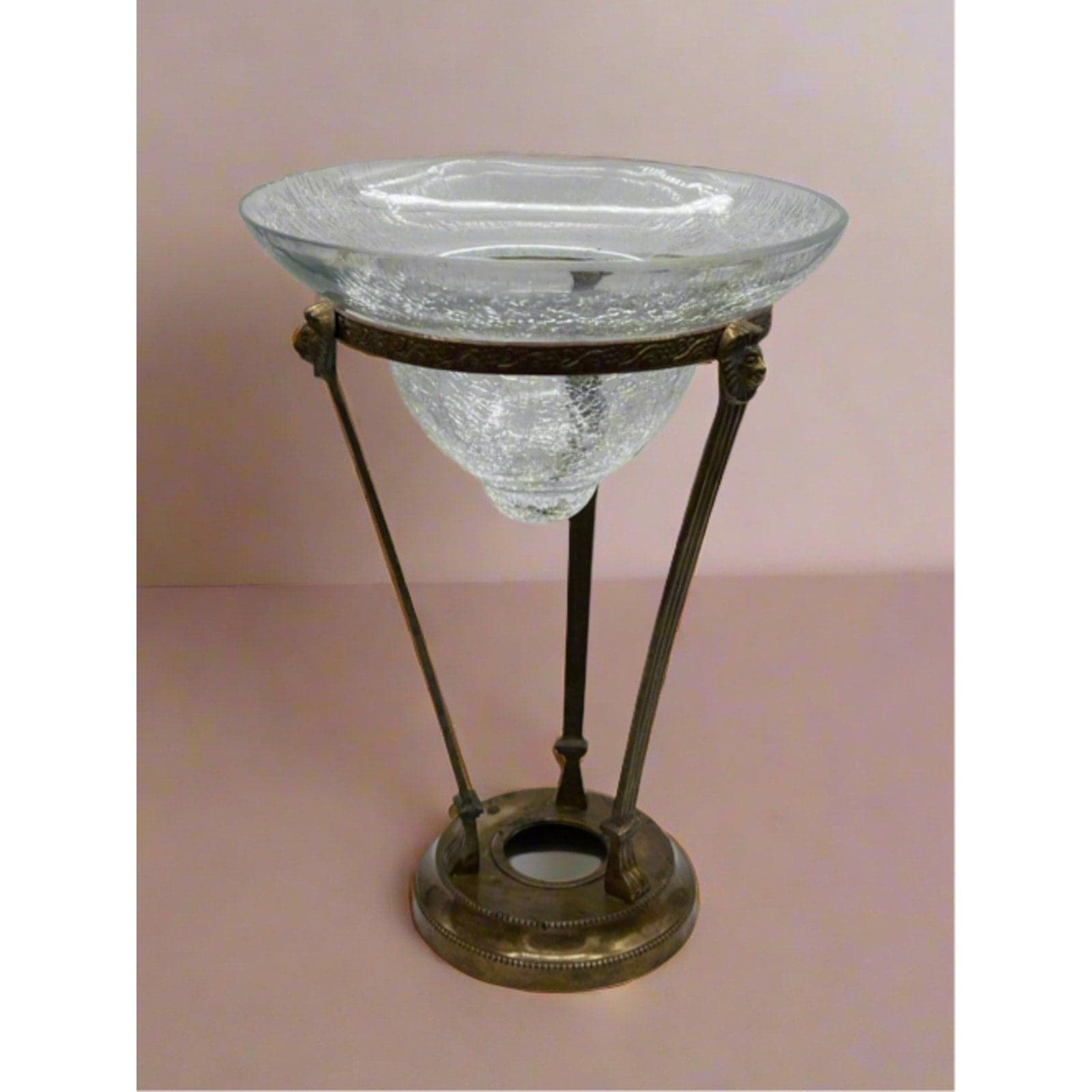 Vintage Brass Conical Vase with Lion Detail - Thumbnail 4