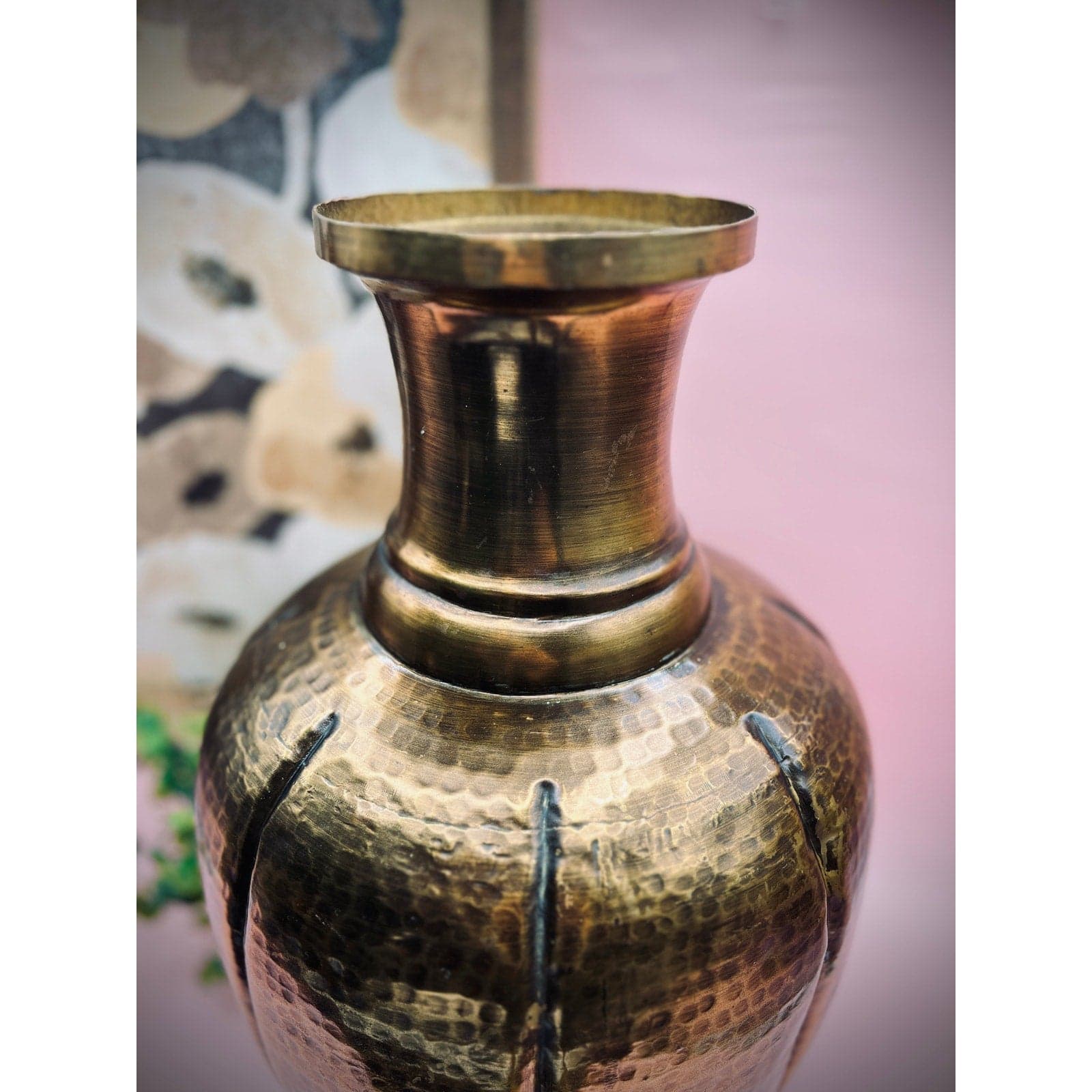 Stunning Vintage 16” Hammered Brass Vase – Perfect for Elegant Decor - Thumbnail 2