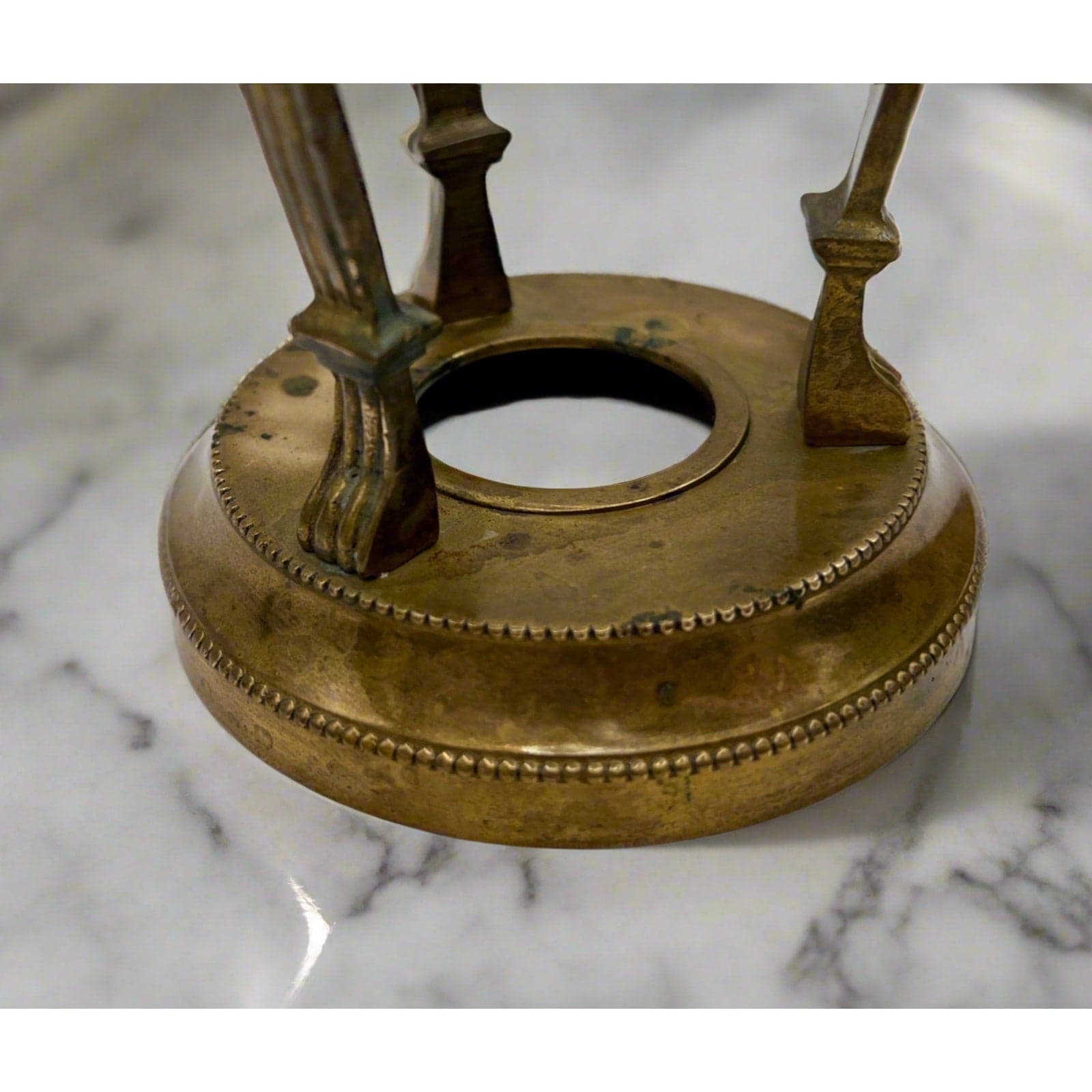 Vintage Brass Conical Vase with Lion Detail - Thumbnail 9