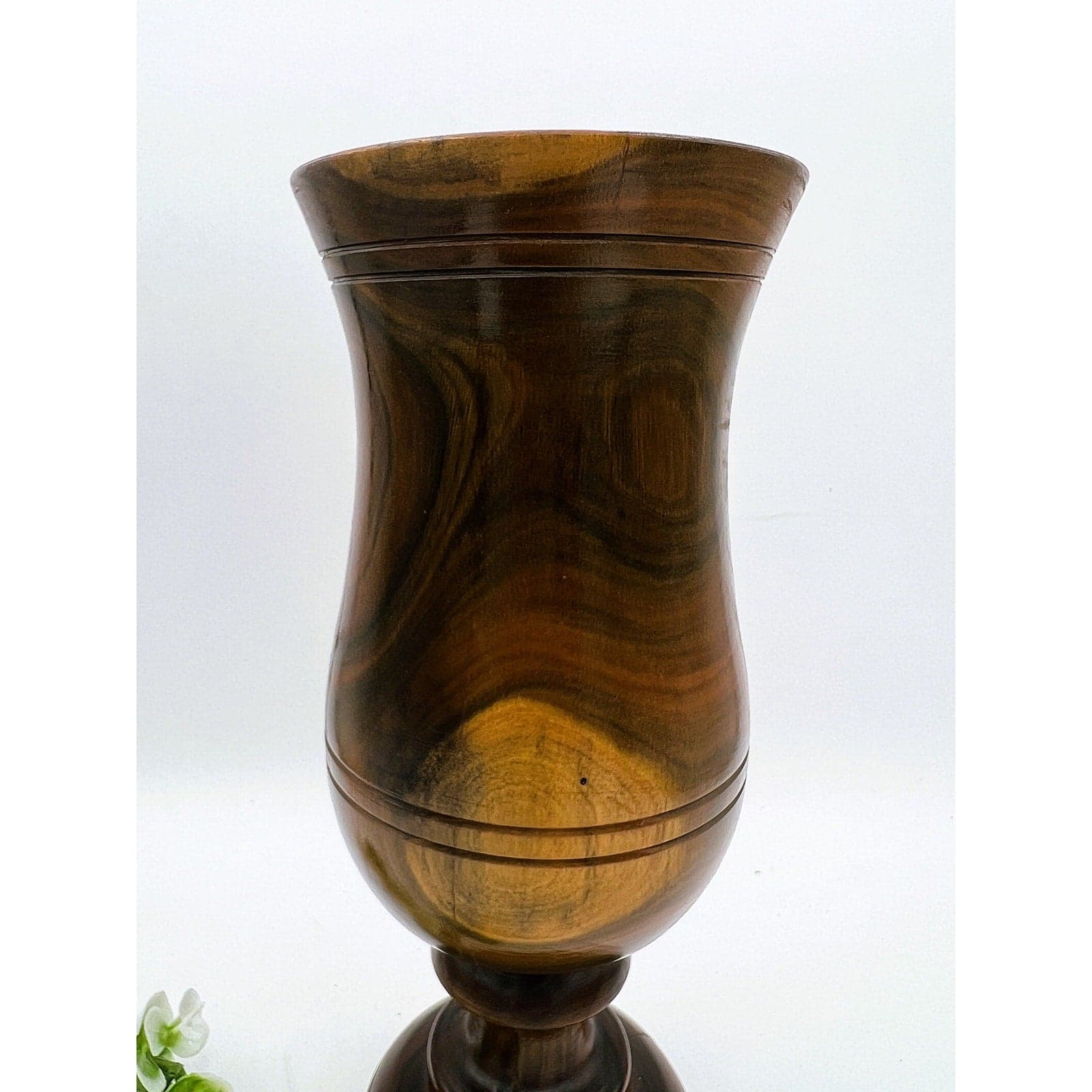 Beautiful Hand-Turned Treenwood Vase - Thumbnail 5
