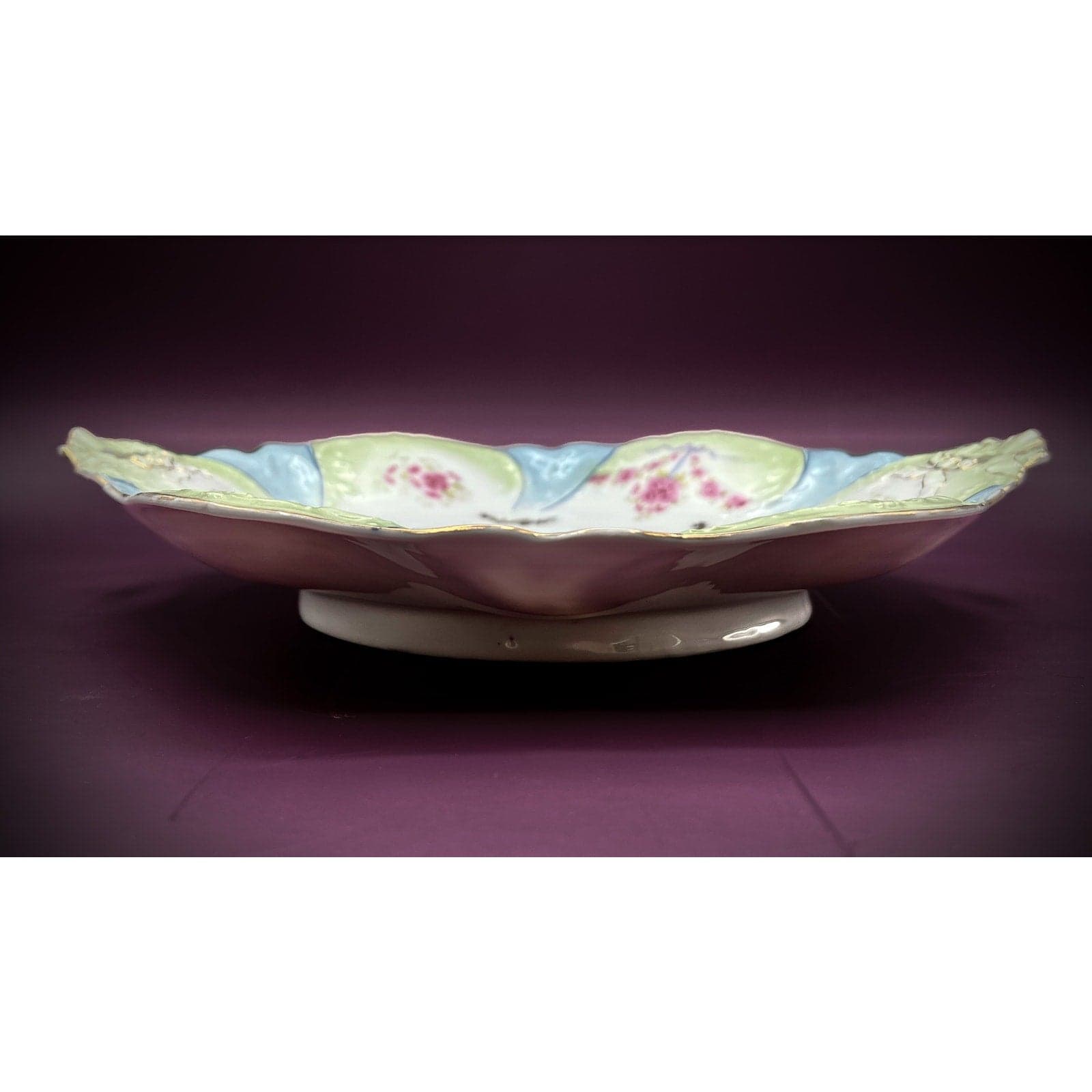Antique Carl Tielsch German Porcelain 12.5" Floral Serving Platter - Thumbnail 2