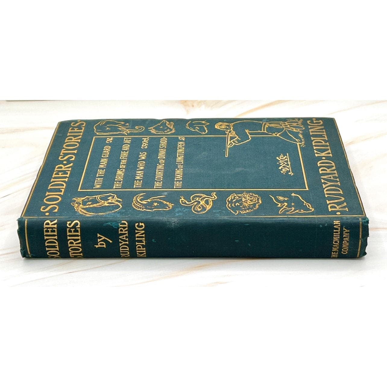 Antique Soldier Stories Book – 1897 Rudyard Kipling with Gold Illustrated Hardcover - Thumbnail 2