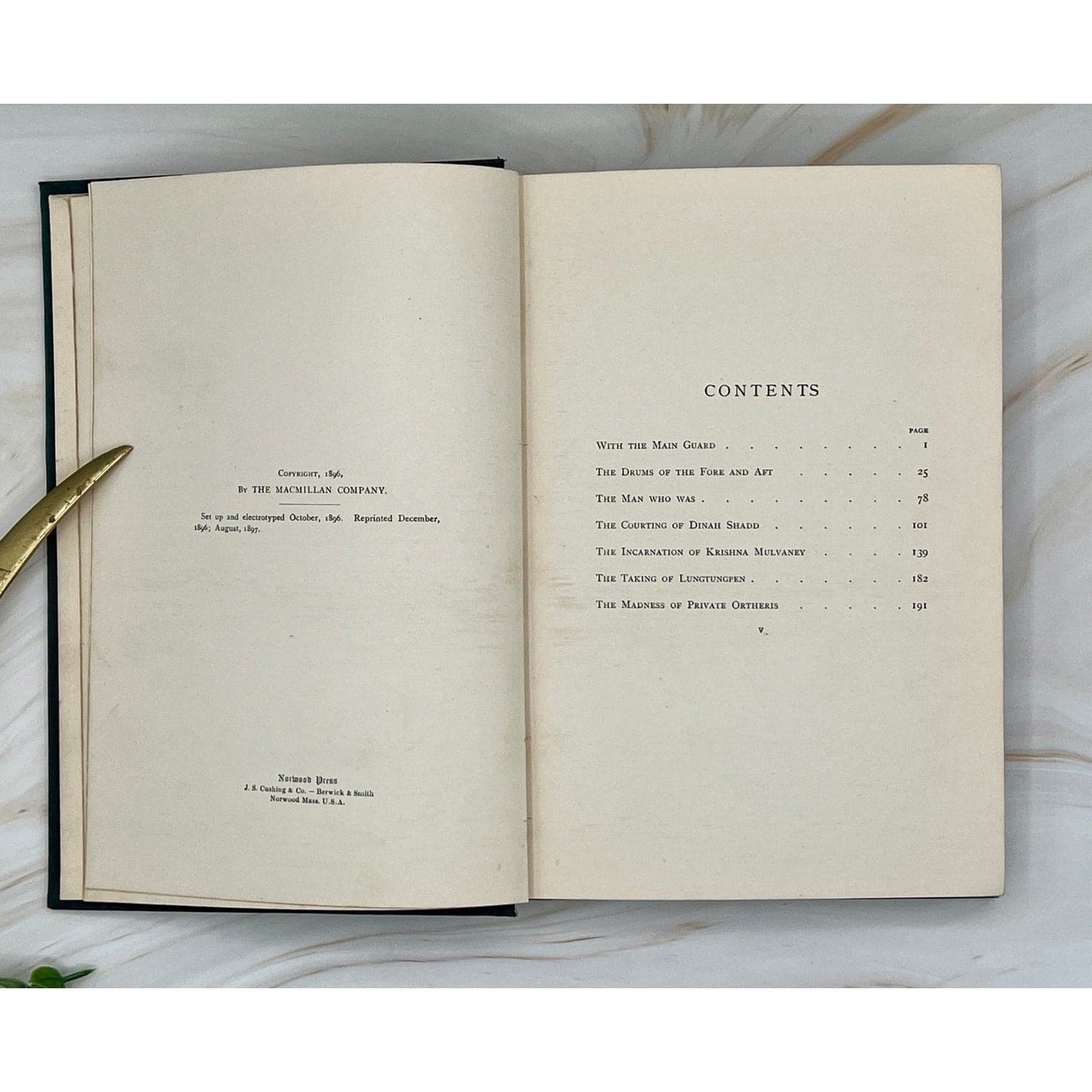 Antique Soldier Stories Book – 1897 Rudyard Kipling with Gold Illustrated Hardcover - Thumbnail 5