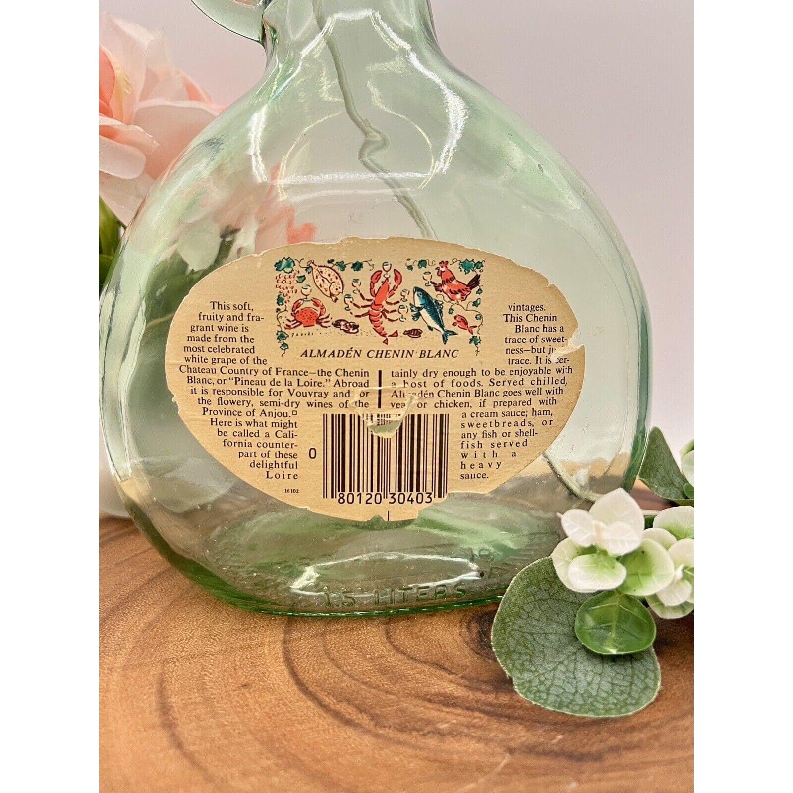 Vintage French Wine Green Glass Bottle Table Lamp - Thumbnail 3