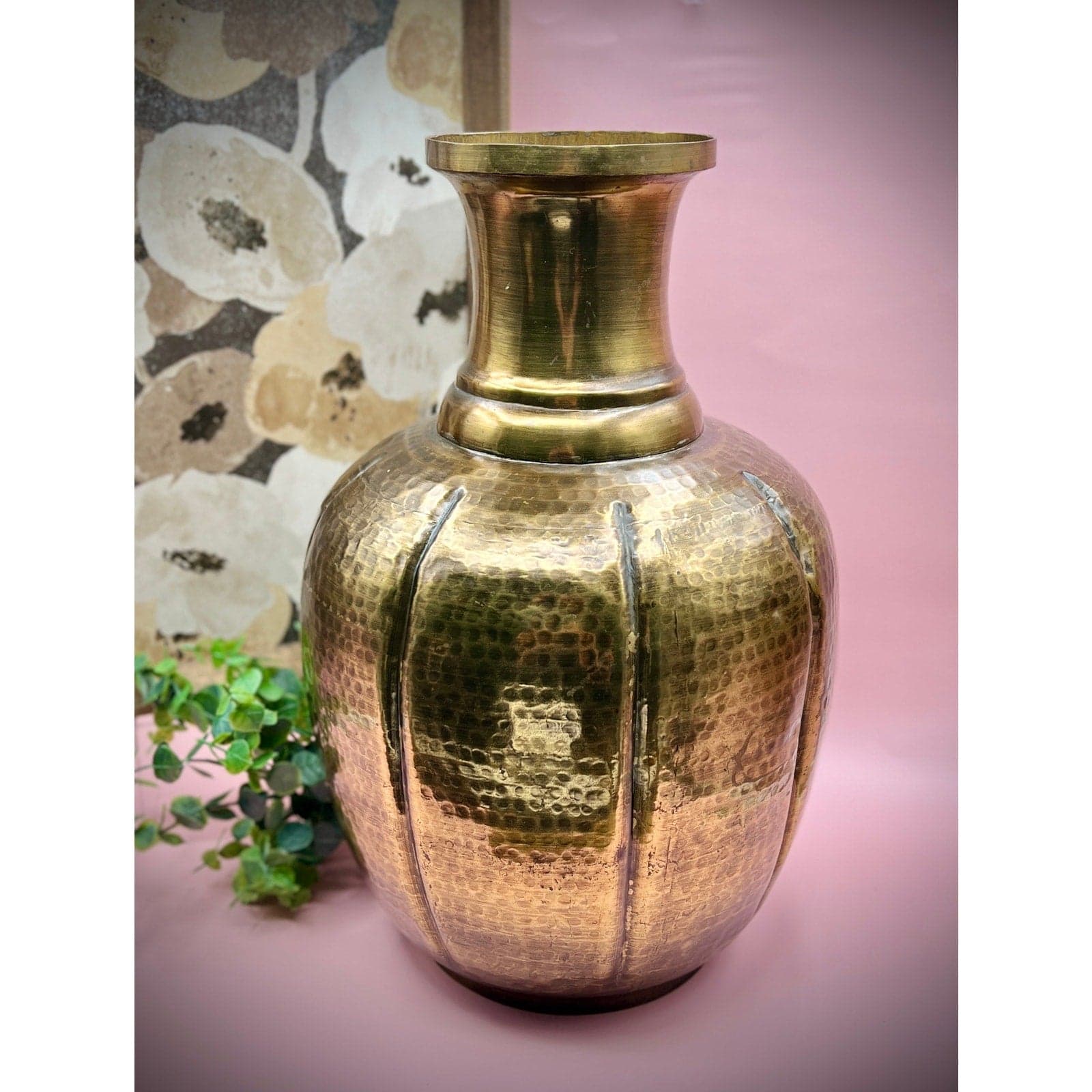 Stunning Vintage 16” Hammered Brass Vase – Perfect for Elegant Decor - Image 1
