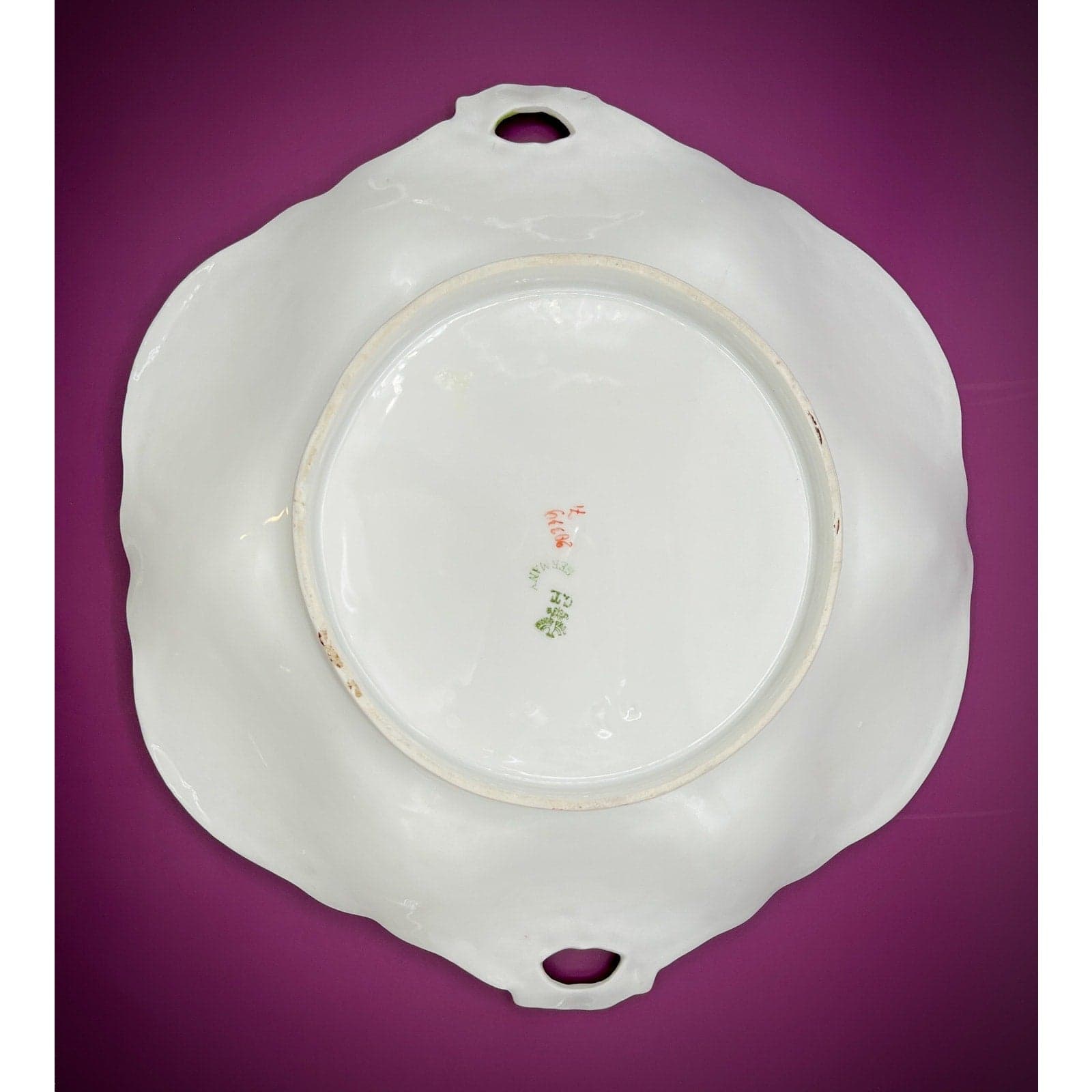 Antique Carl Tielsch German Porcelain 12.5" Floral Serving Platter - Thumbnail 8