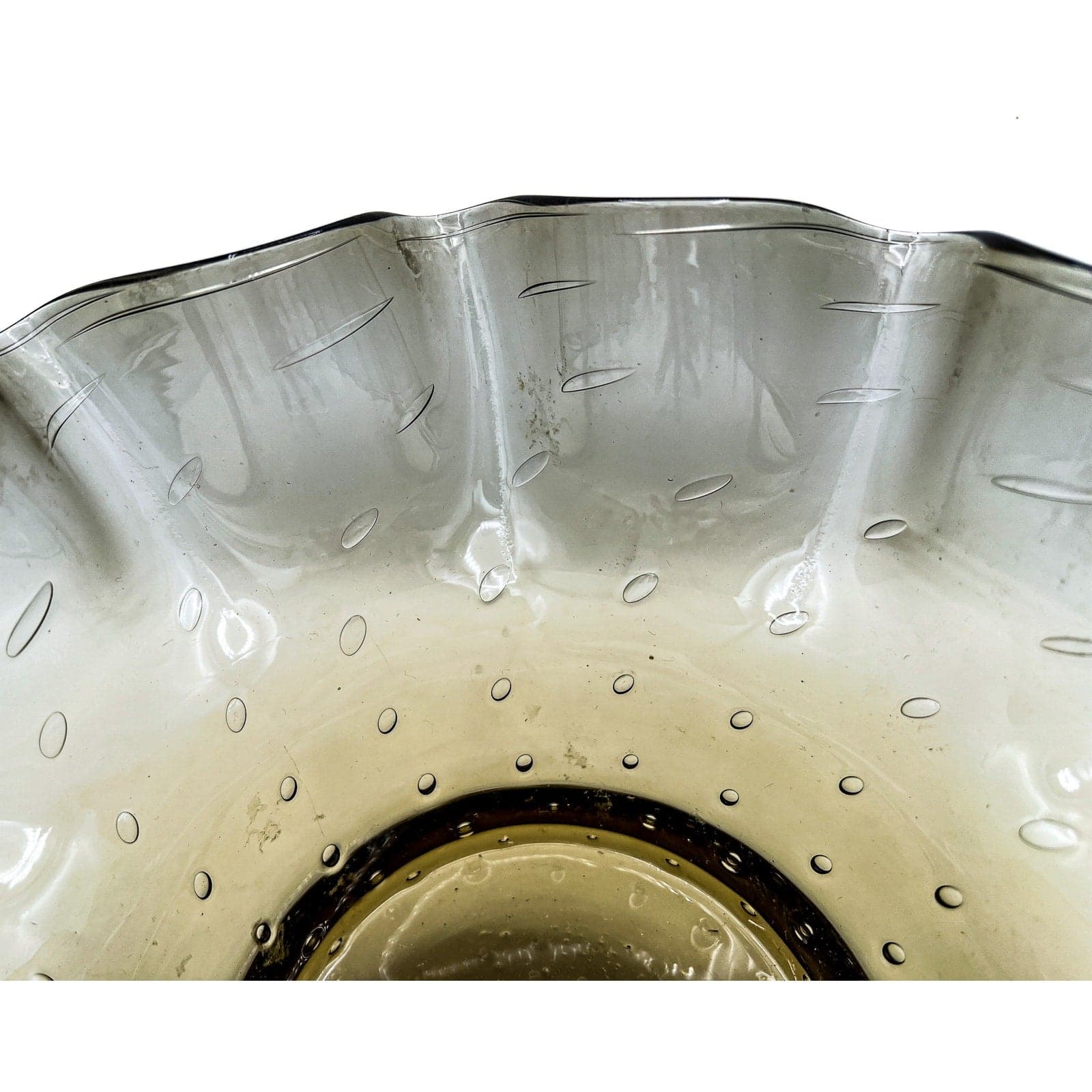 Smoky Grey Bullicante Glass Handkerchief Bowl - Thumbnail 3