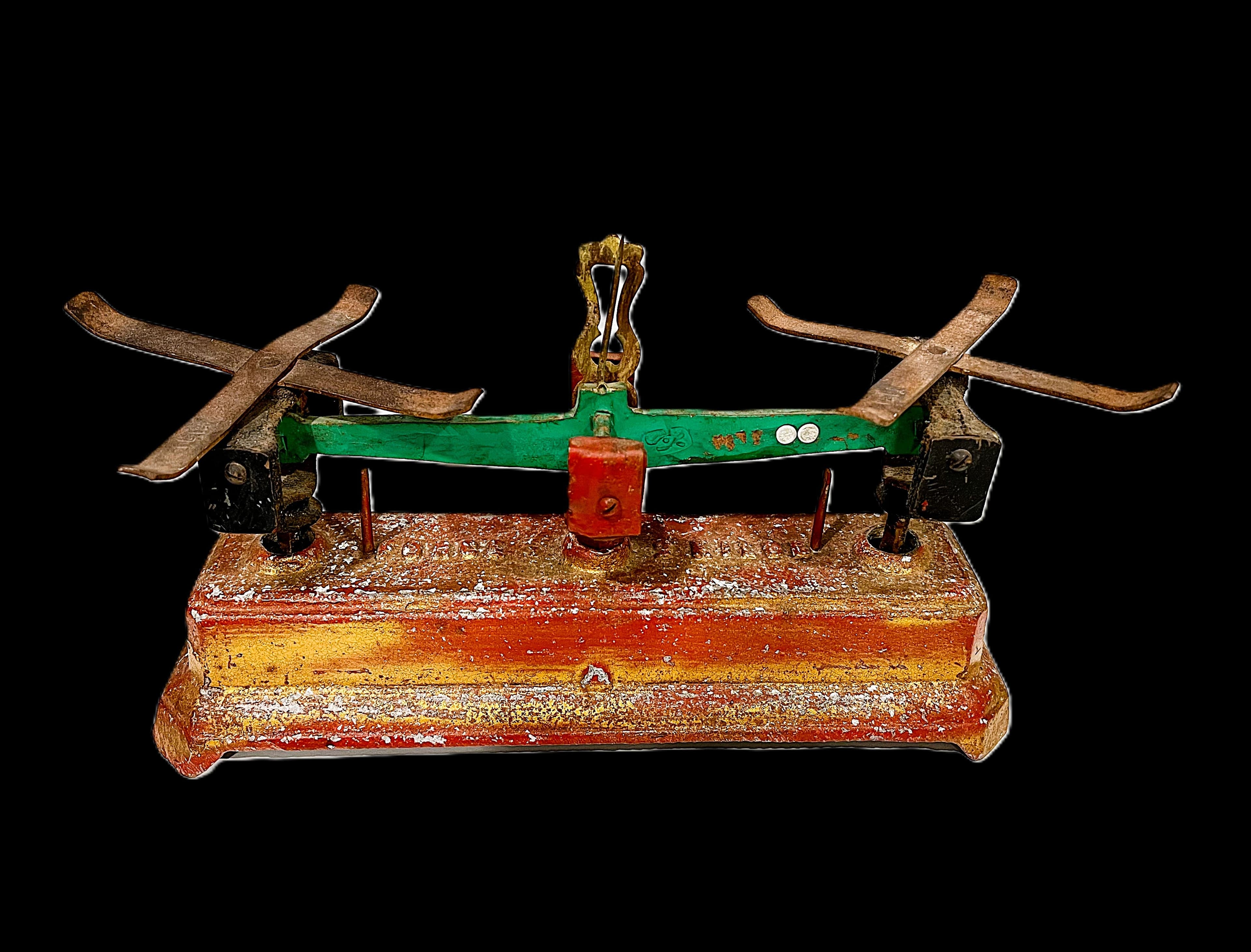 Antique French Force 2kg Cast Iron Scale Base Colomb et Beaurain - Thumbnail 8