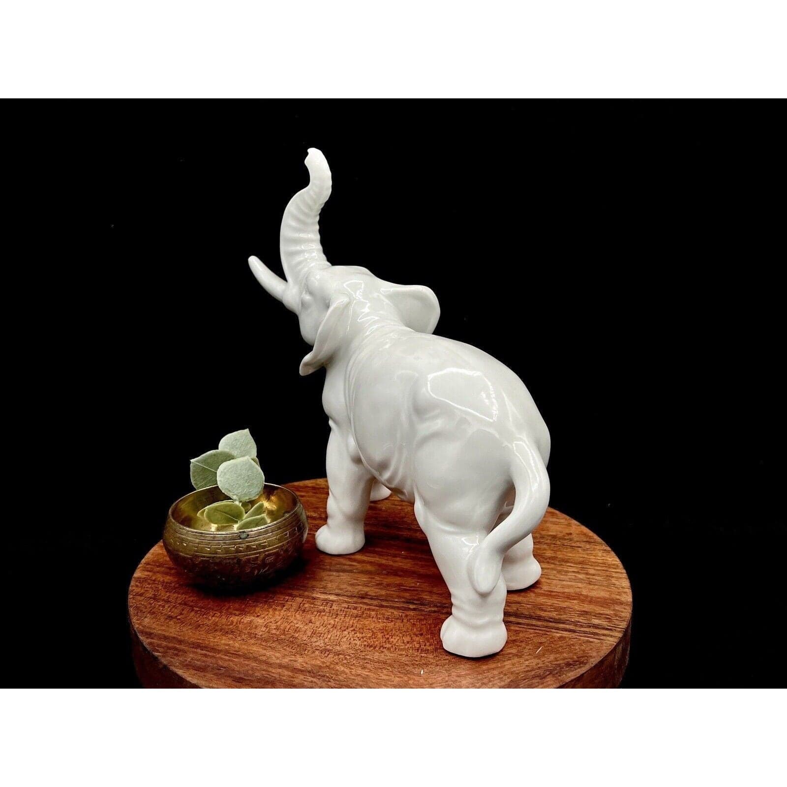 Vintage Grafenthal GDR Porcelain Elephant - Large Glossy White Figurine - Thumbnail 4