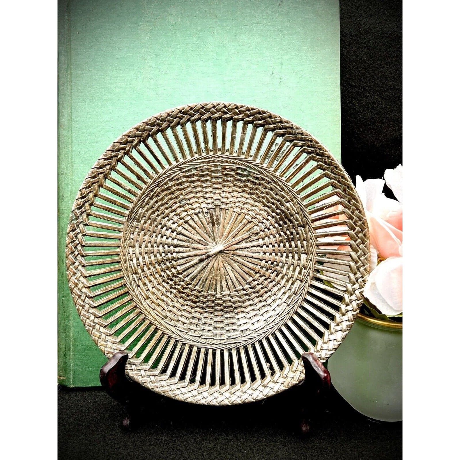 Italian Vintage Reticulated Brass Plate - Thumbnail 2
