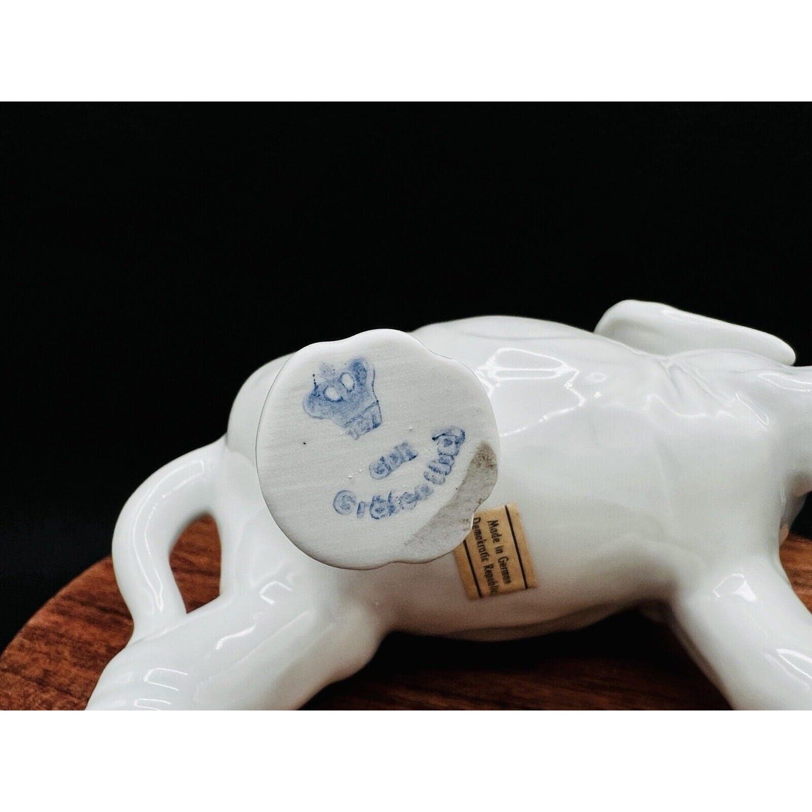 Vintage Grafenthal GDR Porcelain Elephant - Large Glossy White Figurine - Thumbnail 5