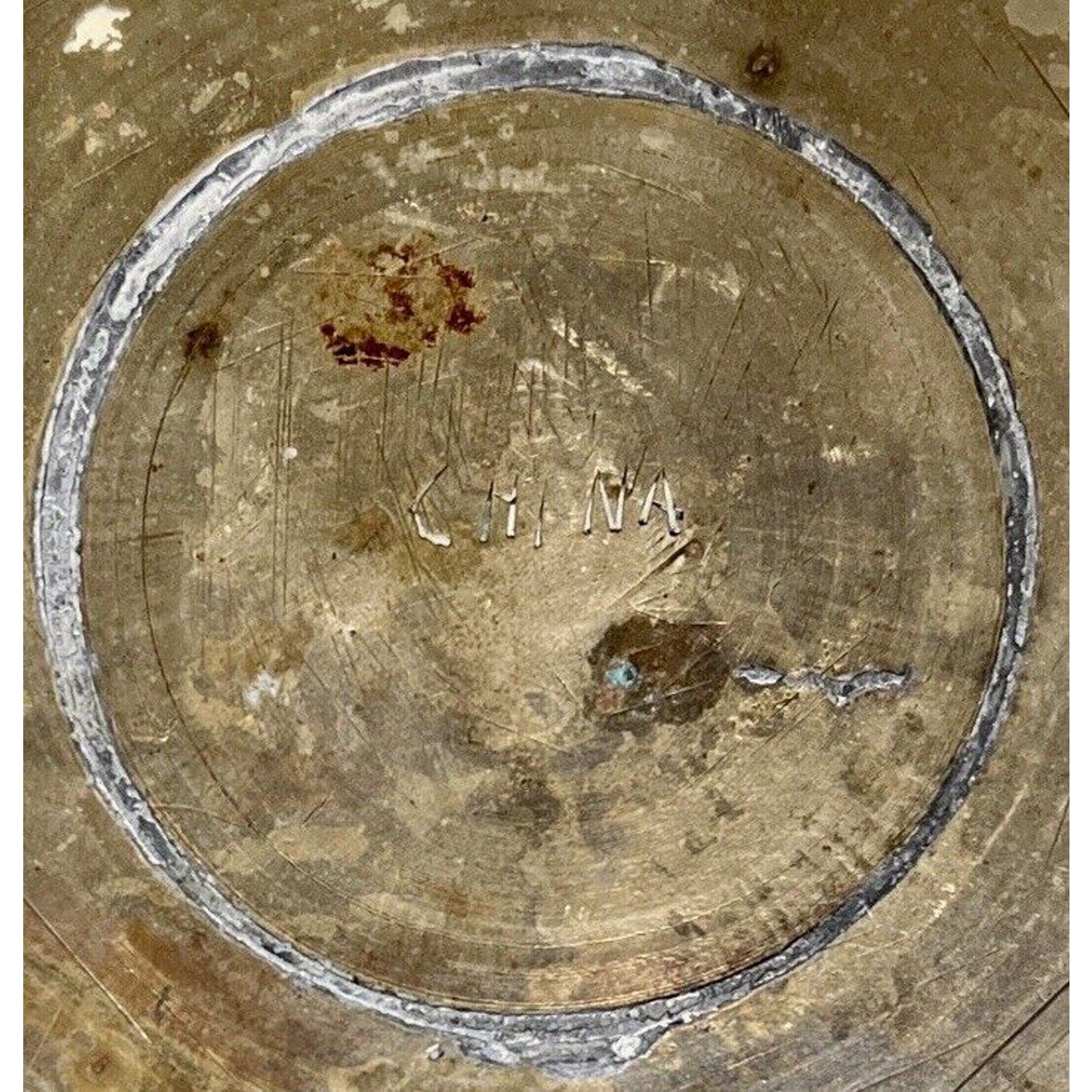 Antique Chinese Hand-Engraved Brass Dragon Plate - 8" Diameter - Thumbnail 3