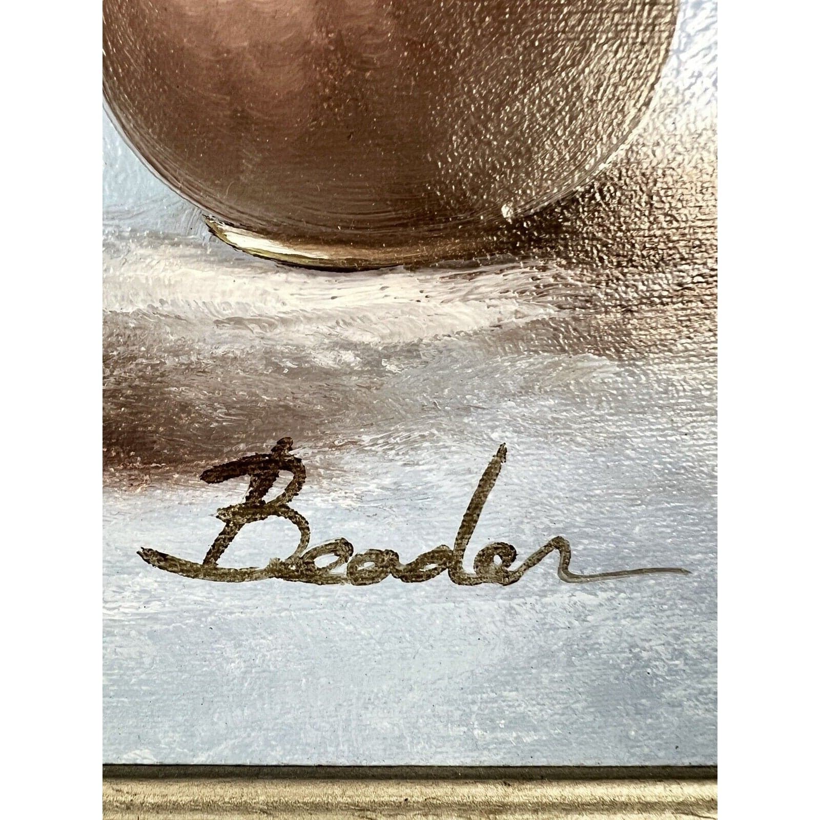 Beader Framed Oil on Canvas of Flowers in a Vase - Thumbnail 6