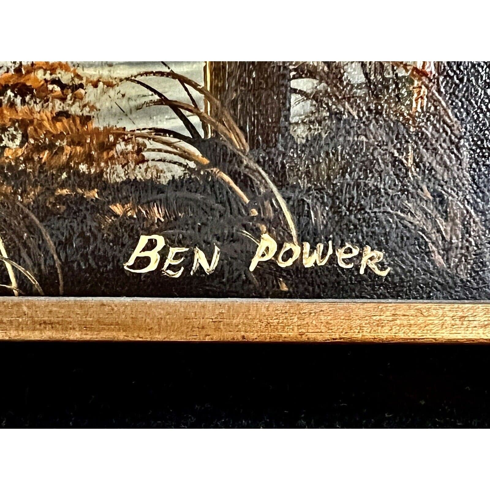 Oil Painting On Canvas Sunset Ocean By Ben Power Original Framed - Thumbnail 6